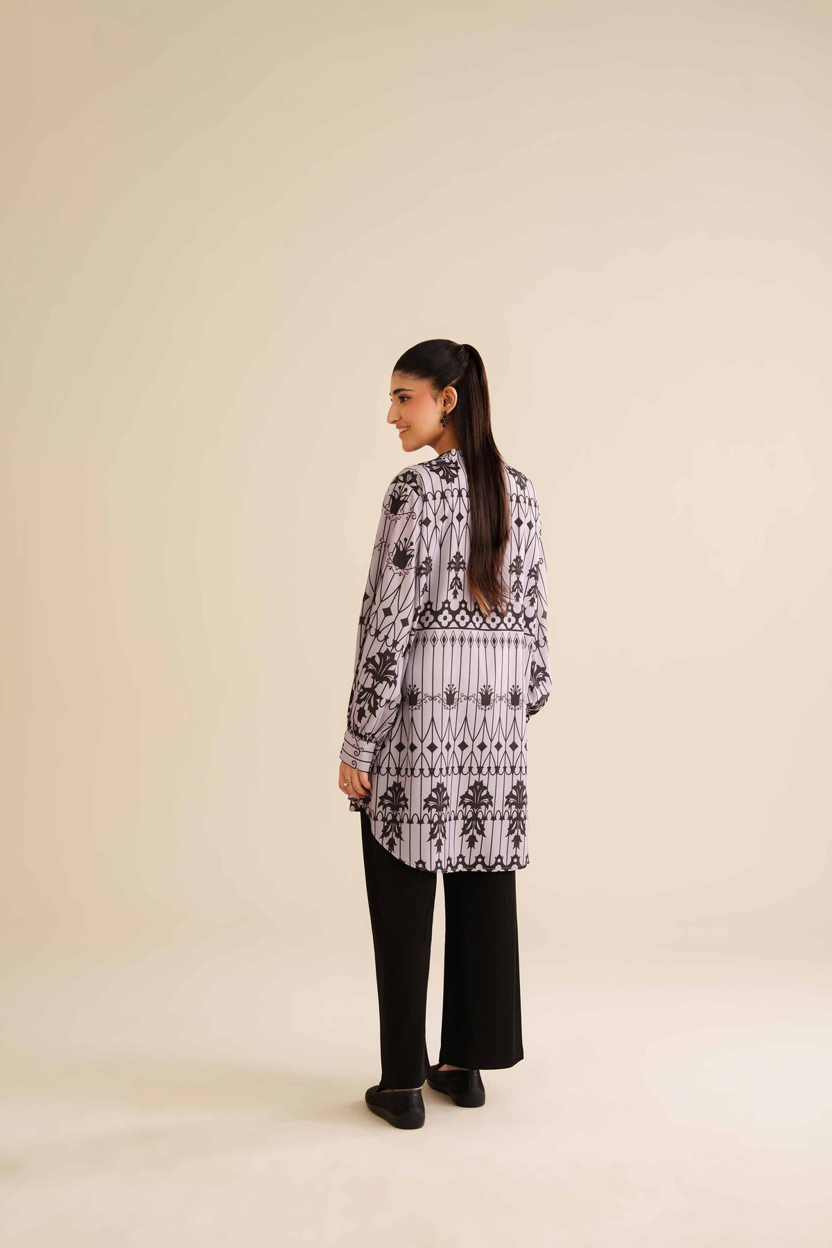 Printed Tunic - AW25-35 Purple Silk 1PC Printed Nishat Australia