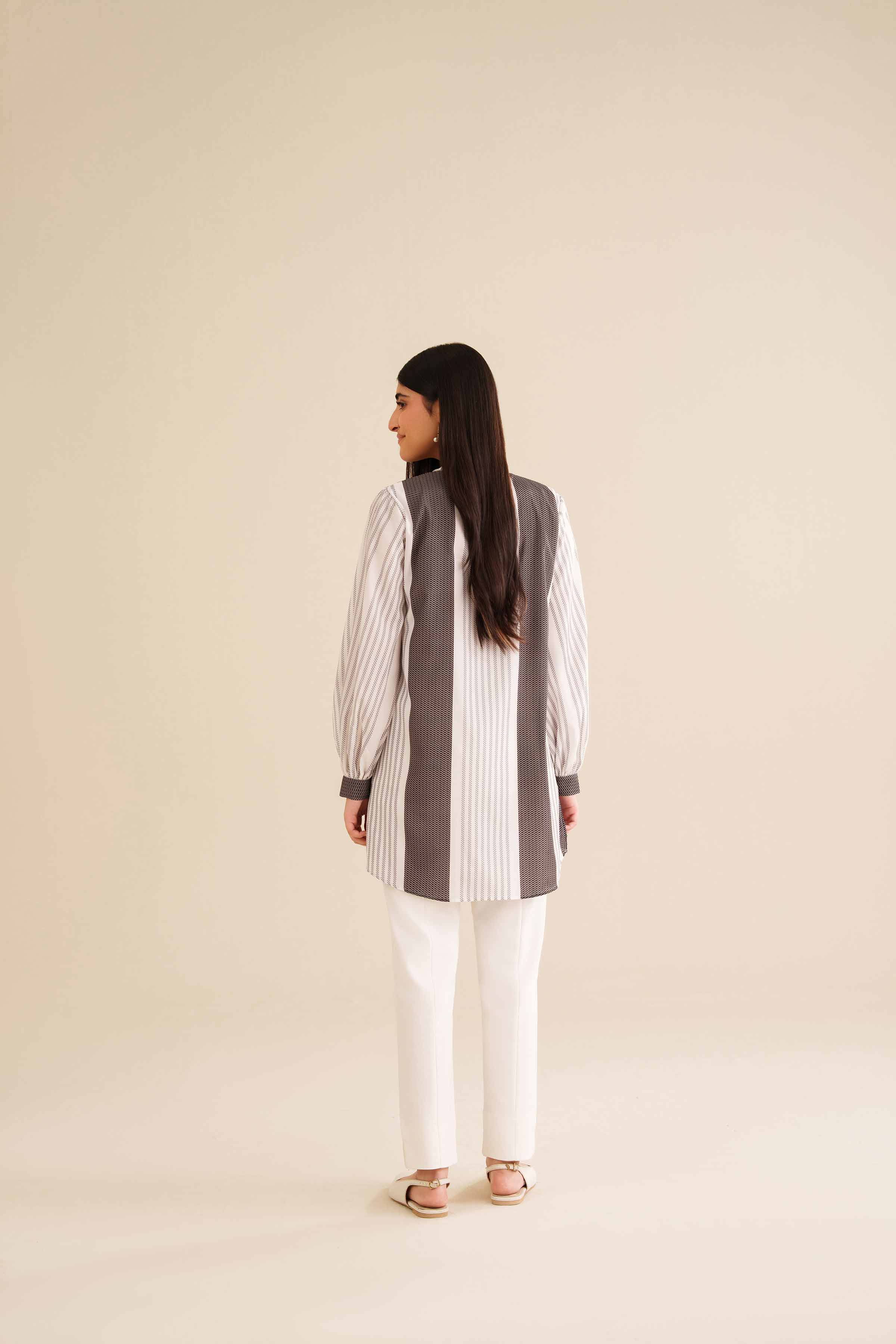 Printed Tunic - AW25-36 READY TO WEAR White Silk 1 Piece Printed