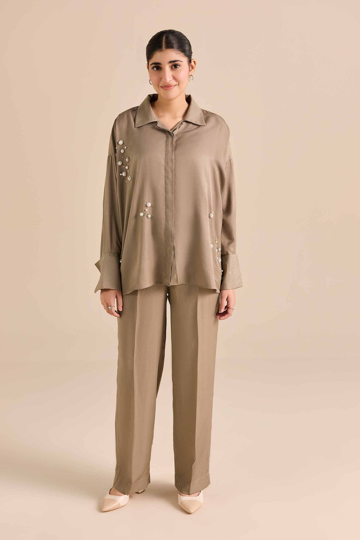 2 Piece - Basic Suit - AW25-46 Grey Mix Fabric 2PC Solids Nishat Australia