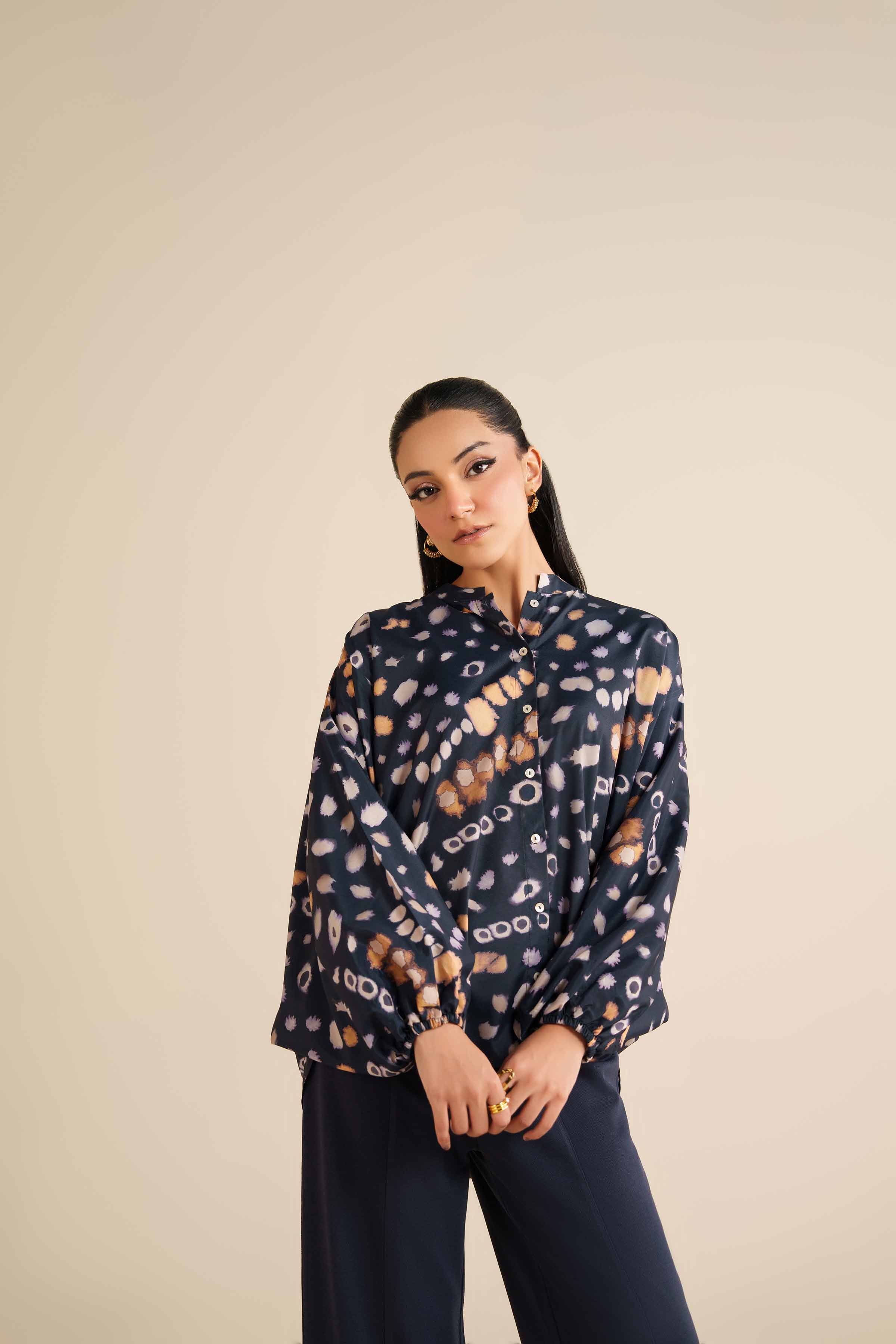 Printed Tunic - AW25-56 READY TO WEAR Blue Silk 1 Piece Printed