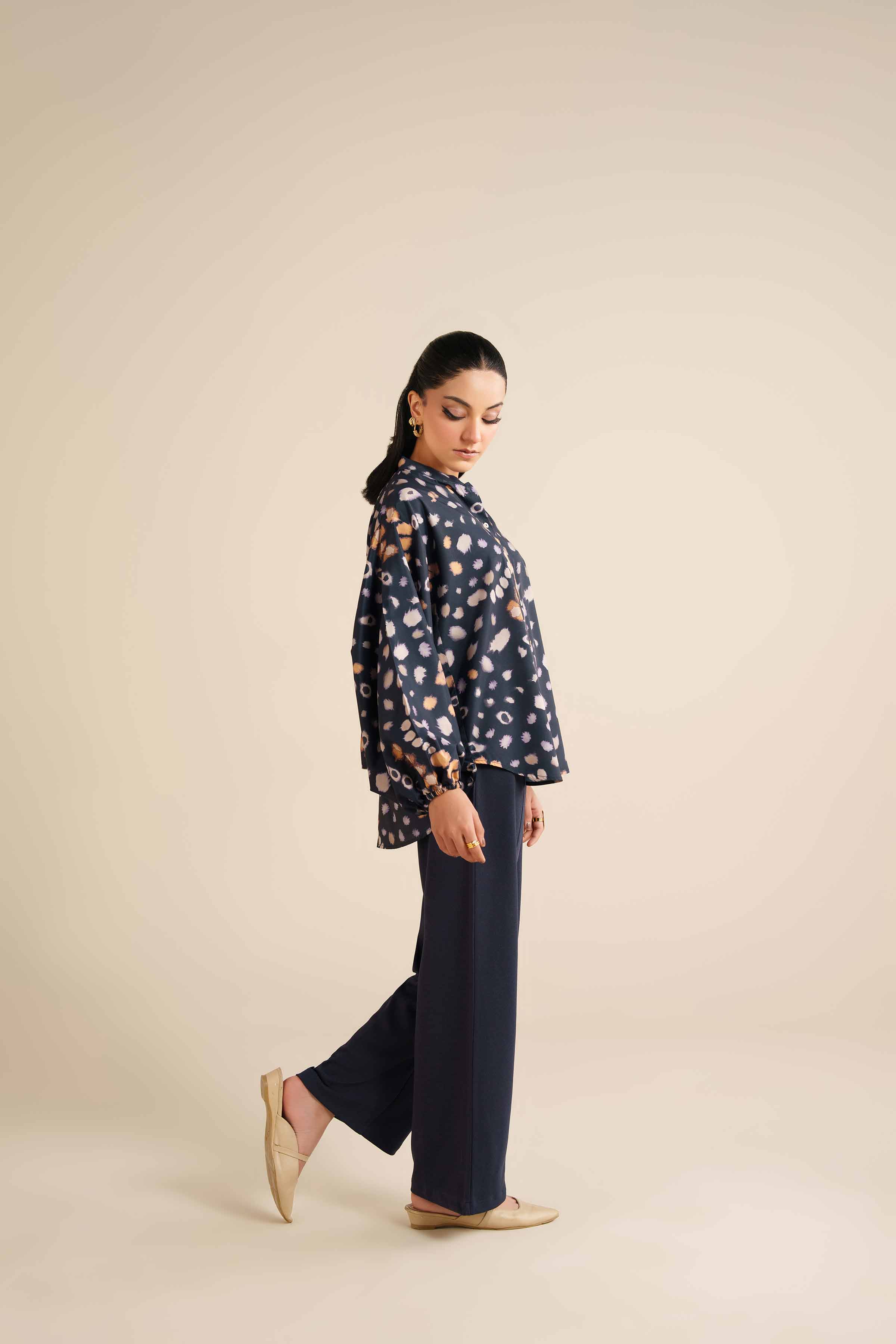 Printed Tunic - AW25-56 READY TO WEAR Blue Silk 1 Piece Printed