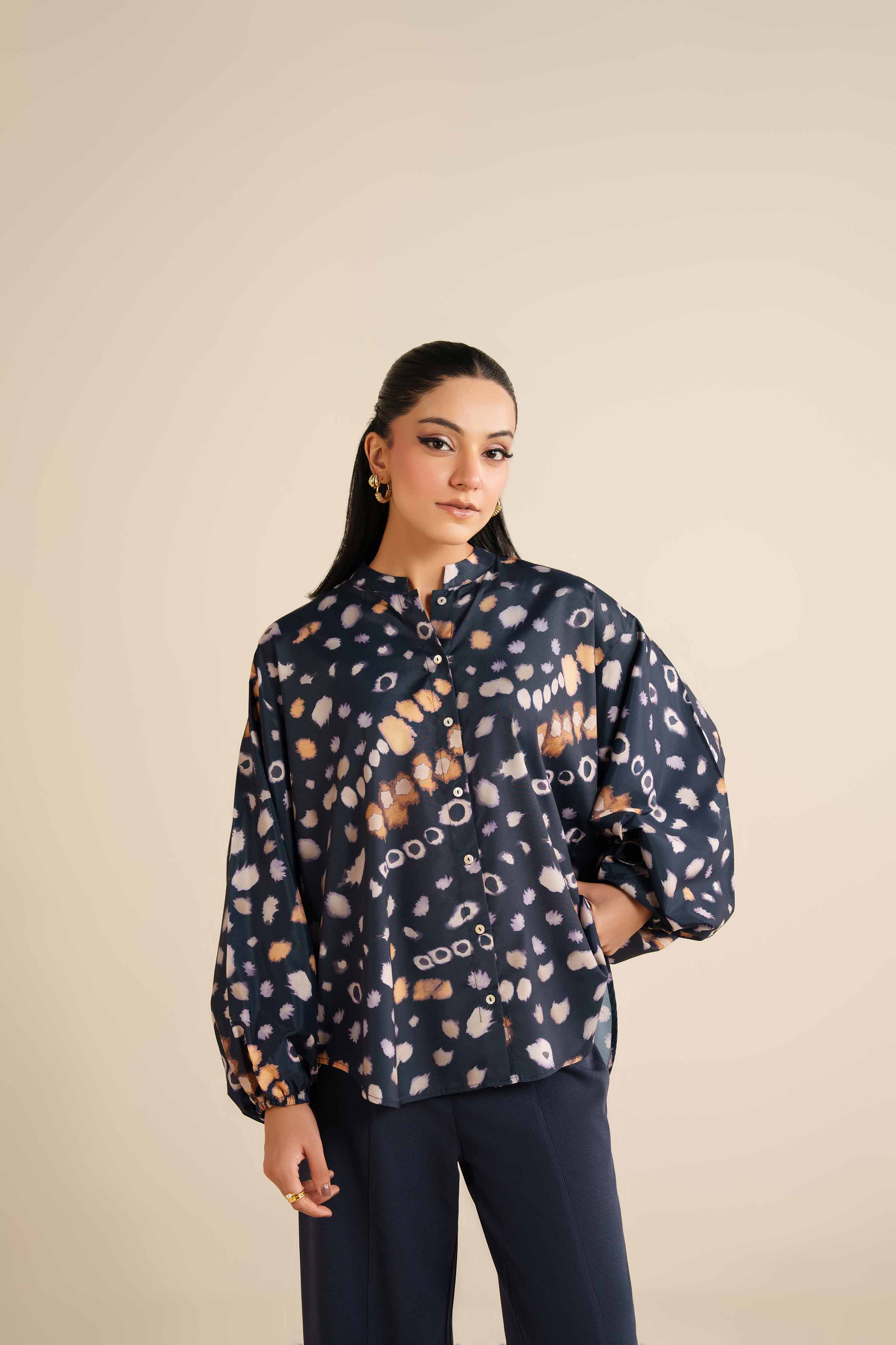 Printed Tunic - AW25-56 READY TO WEAR Blue Silk 1 Piece Printed