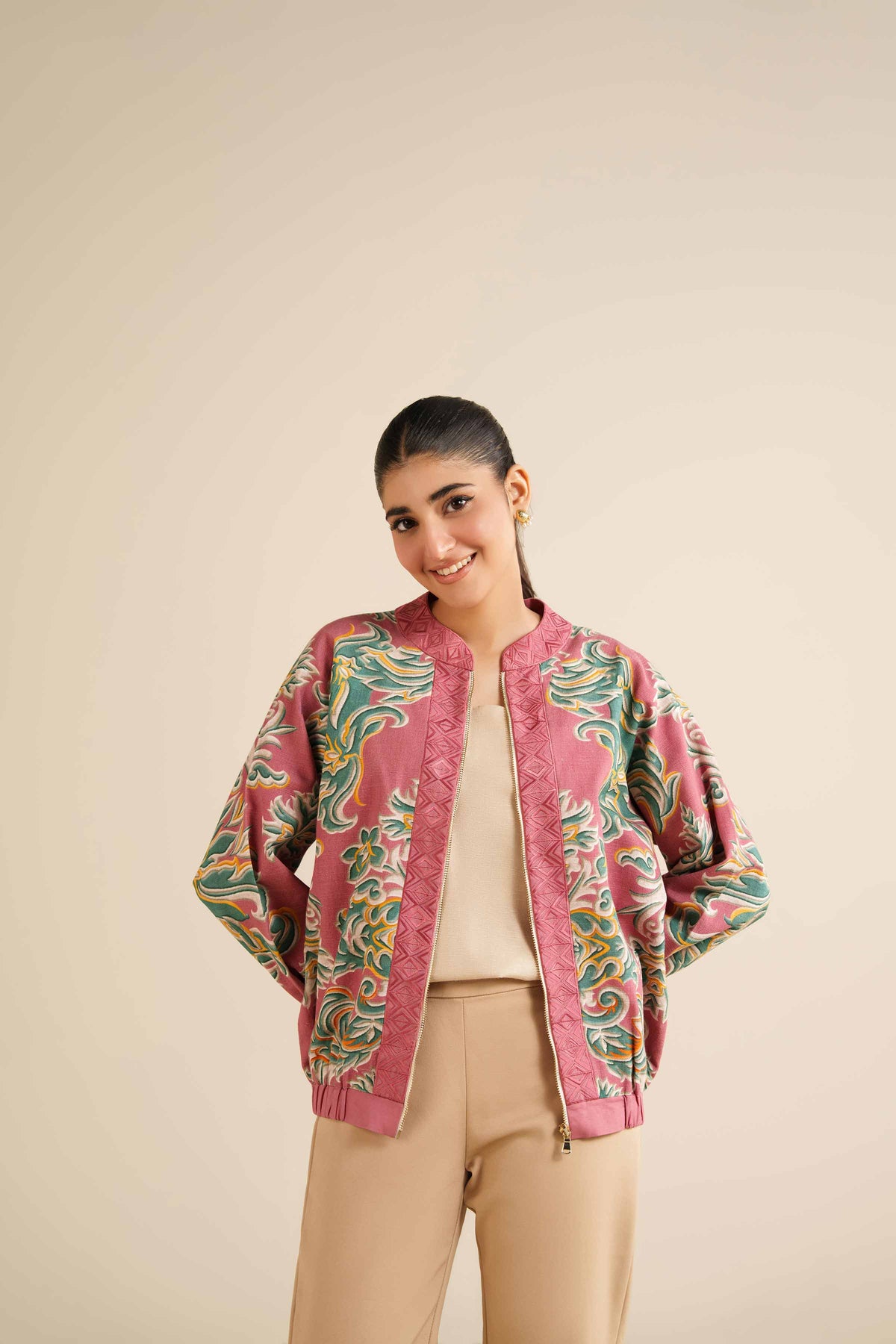Printed Dress - AW25-57 Pink Khaddar 1PC Printed Nishat Australia