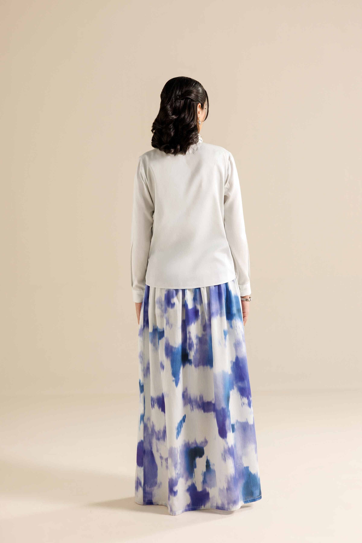2 Piece - Printed Suit - AW25-59 Blue Satin 2PC Printed Nishat Australia