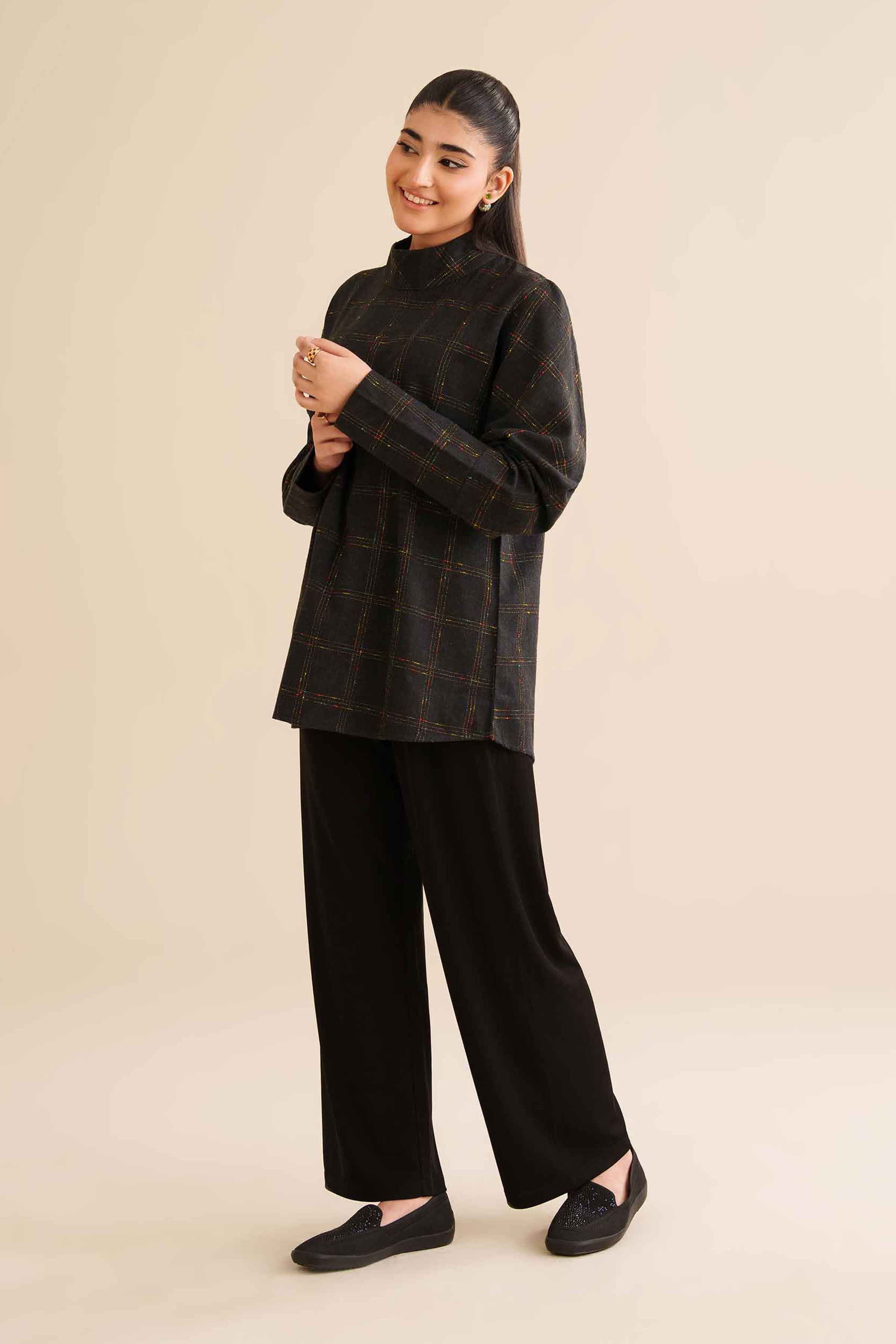 Basic Tunic - AW25-11 READY TO WEAR Black Karandi 1 Piece Solids