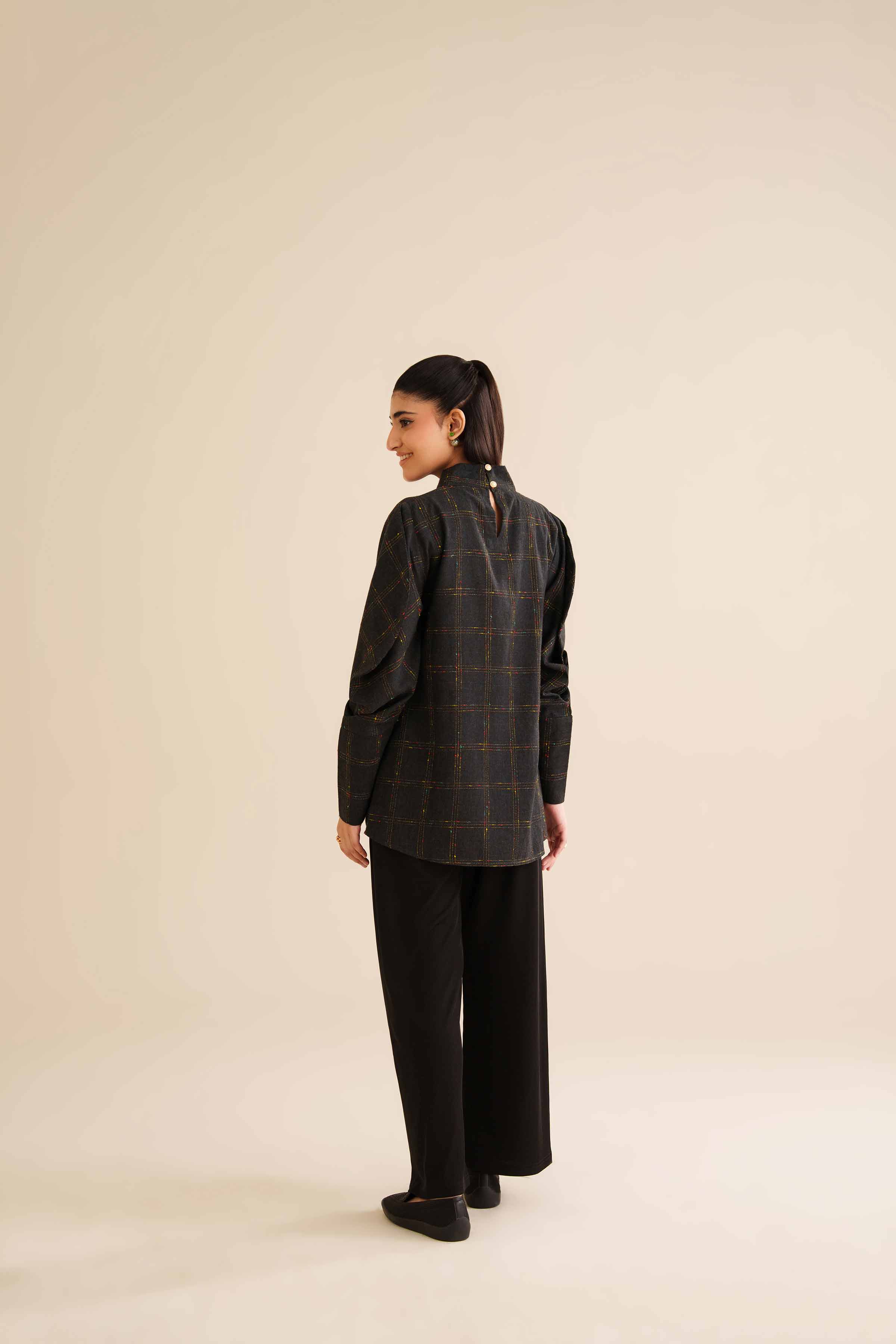 Basic Tunic - AW25-11 READY TO WEAR Black Karandi 1 Piece Solids