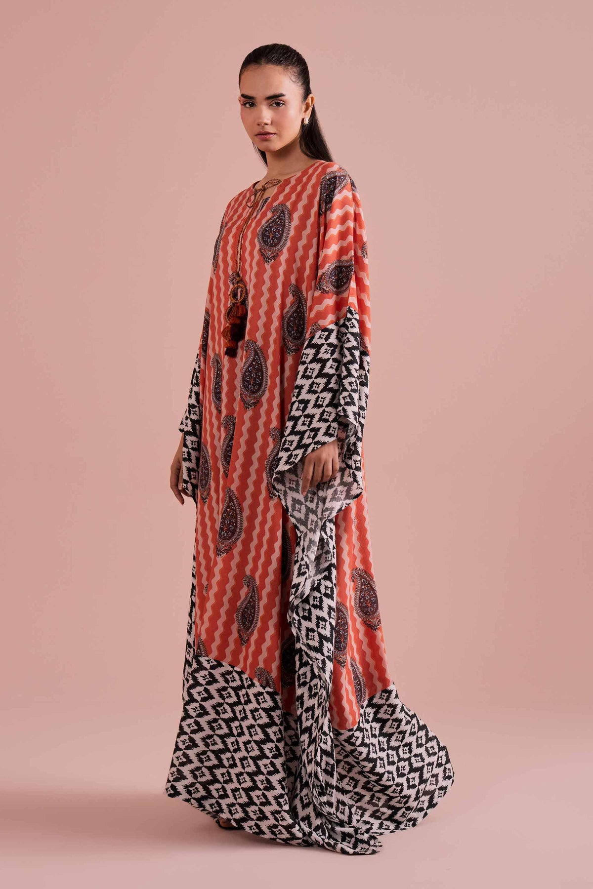 Printed Kaftan - FE26-33 Multi Dobby 1PC Printed