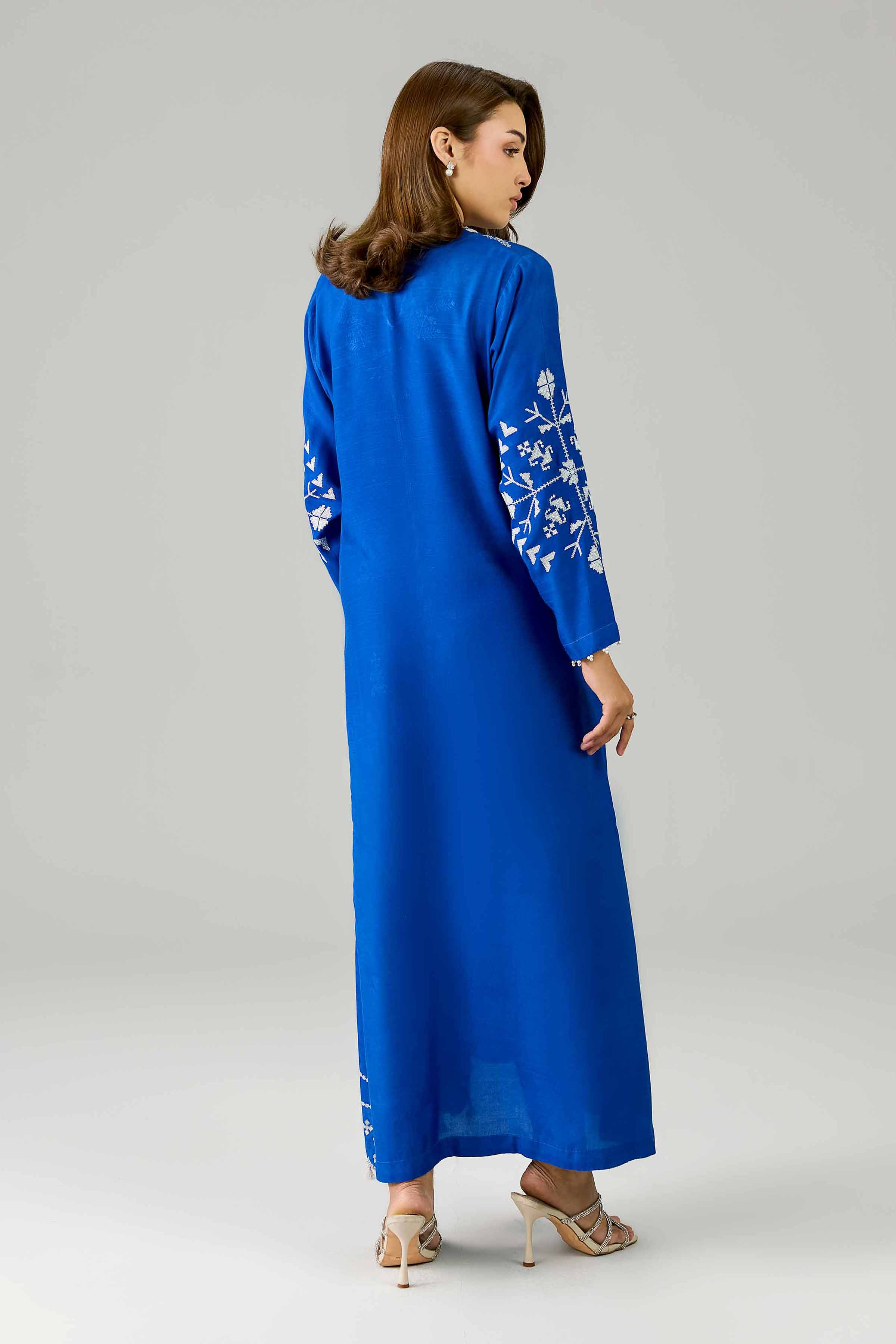 Embroidered Dress - FE26-82 Blue Silk 1PC Embroidered Nishat Australia