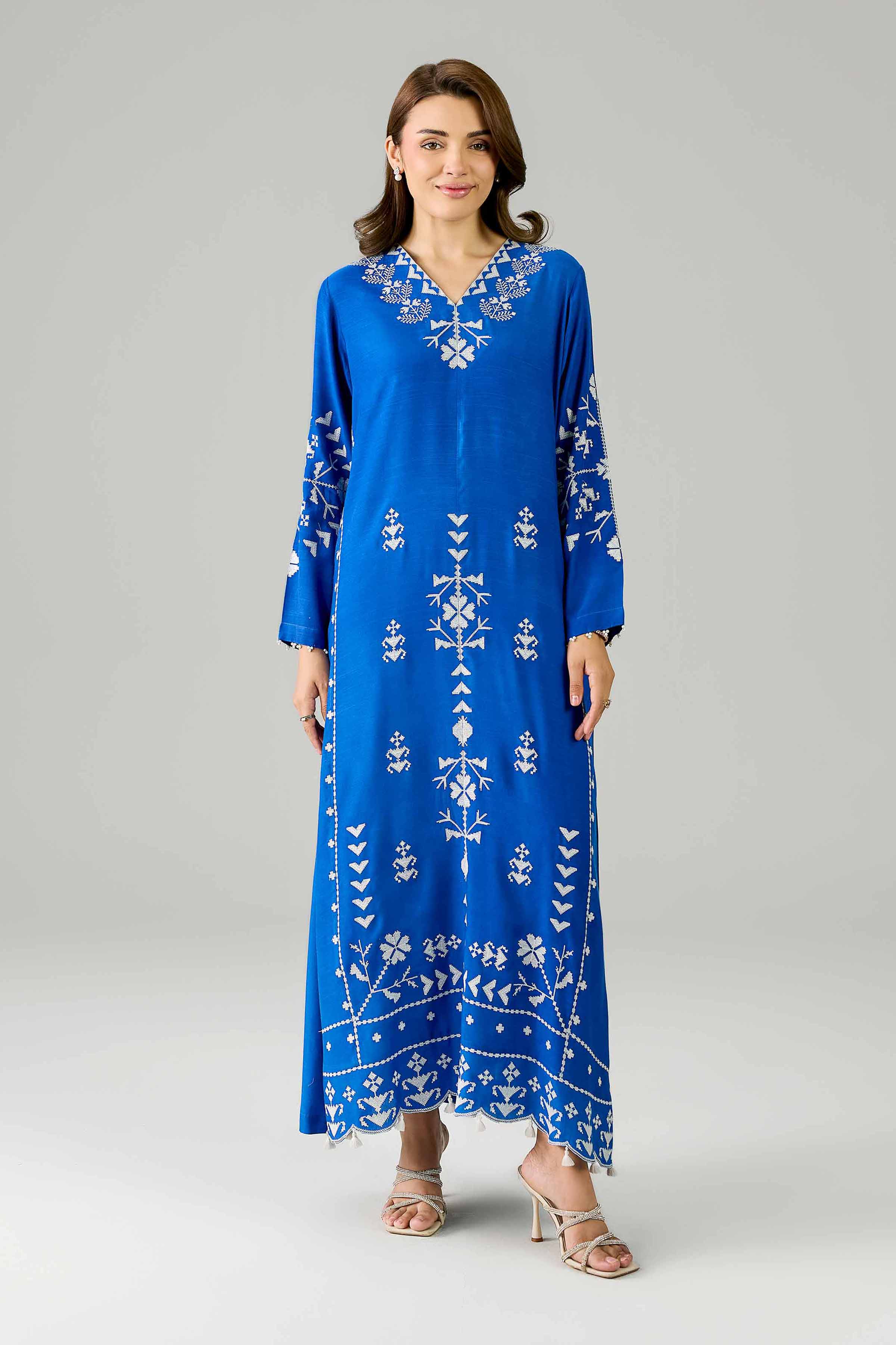 Embroidered Dress - FE26-82 Blue Silk 1PC Embroidered Nishat Australia