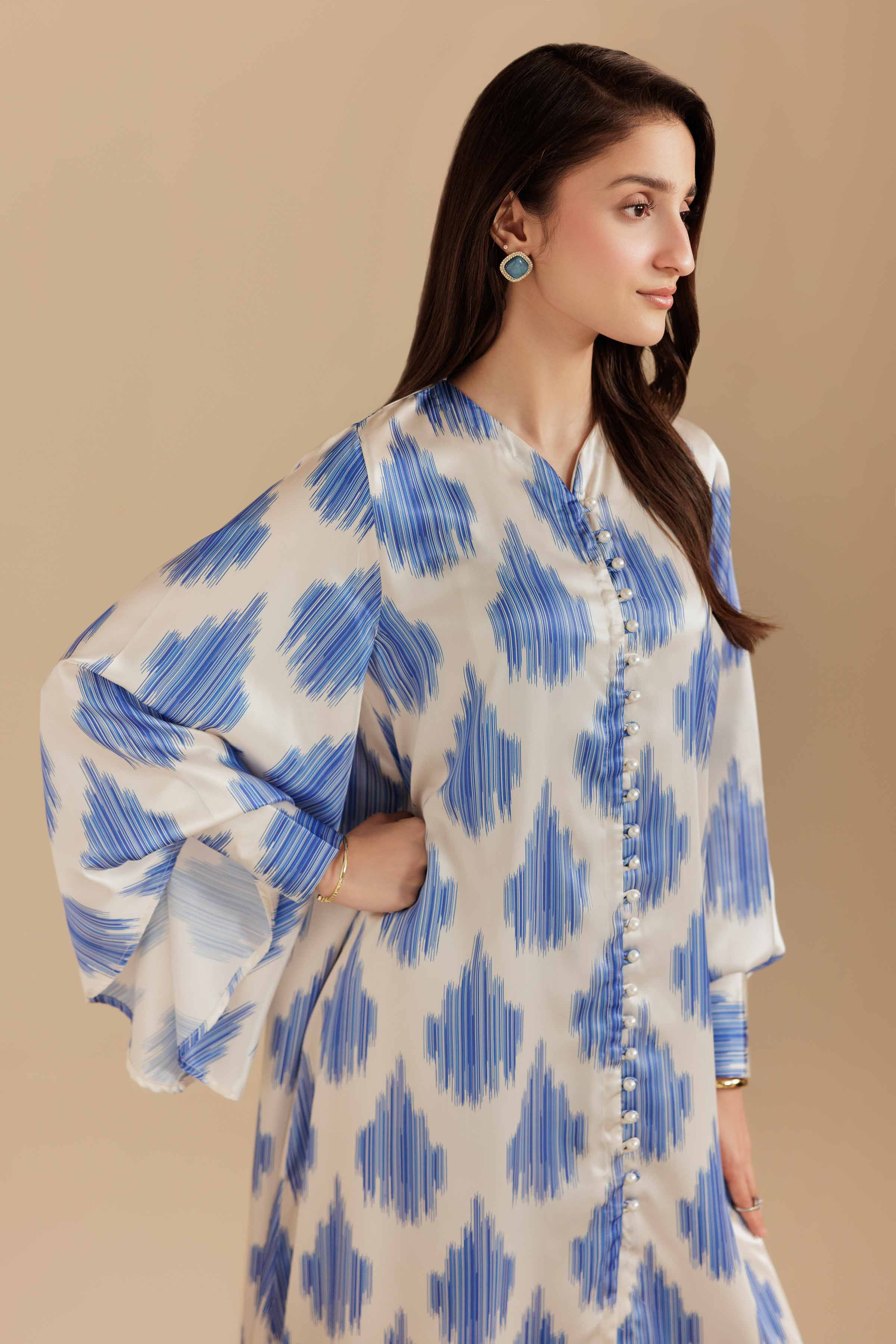 Printed Dress - FS25-46 READY TO WEAR Multi Silk 1PC Printed