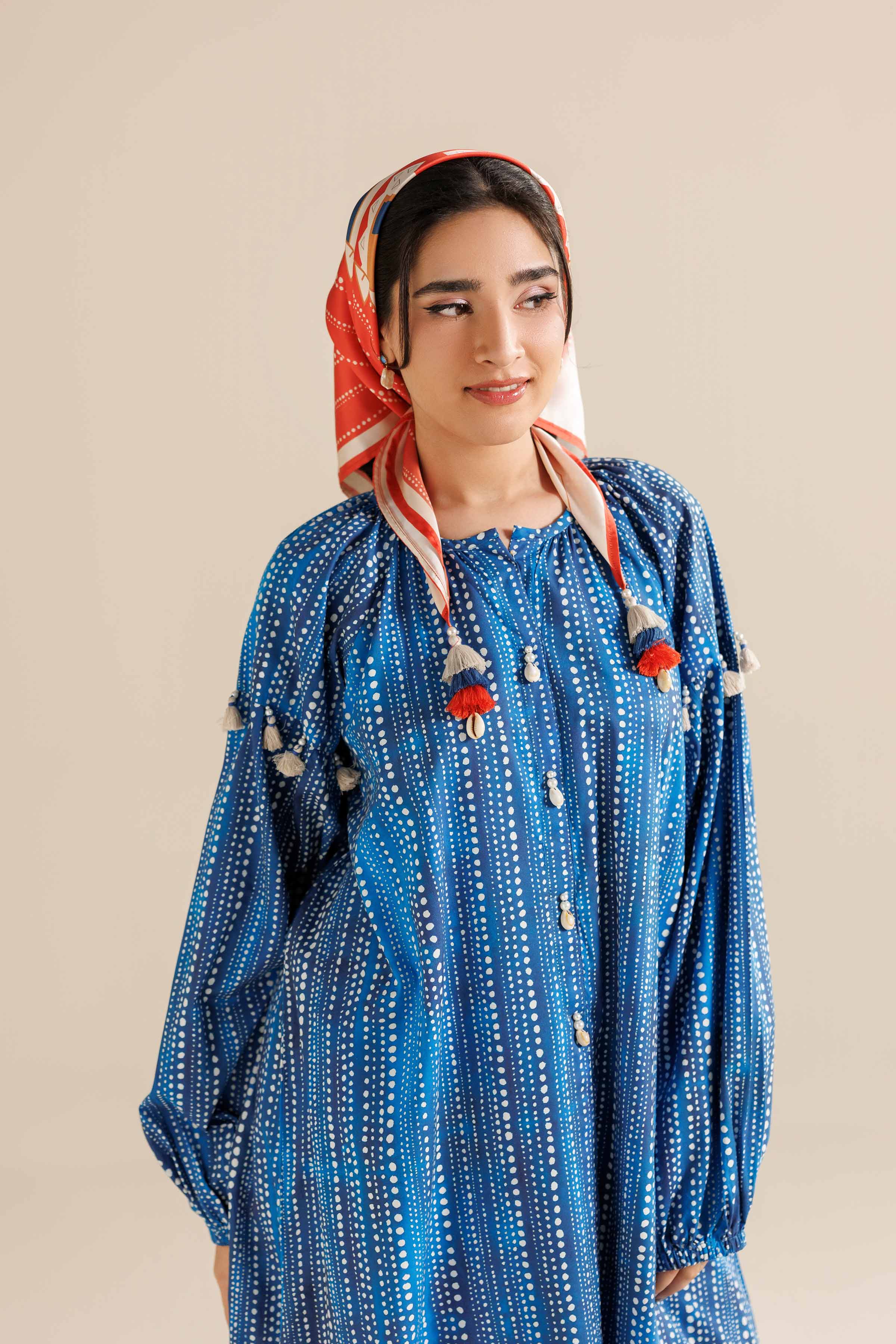 2 Piece - Printed Suit - FS25-60 READY TO WEAR Blue Viscose 2PC Printed