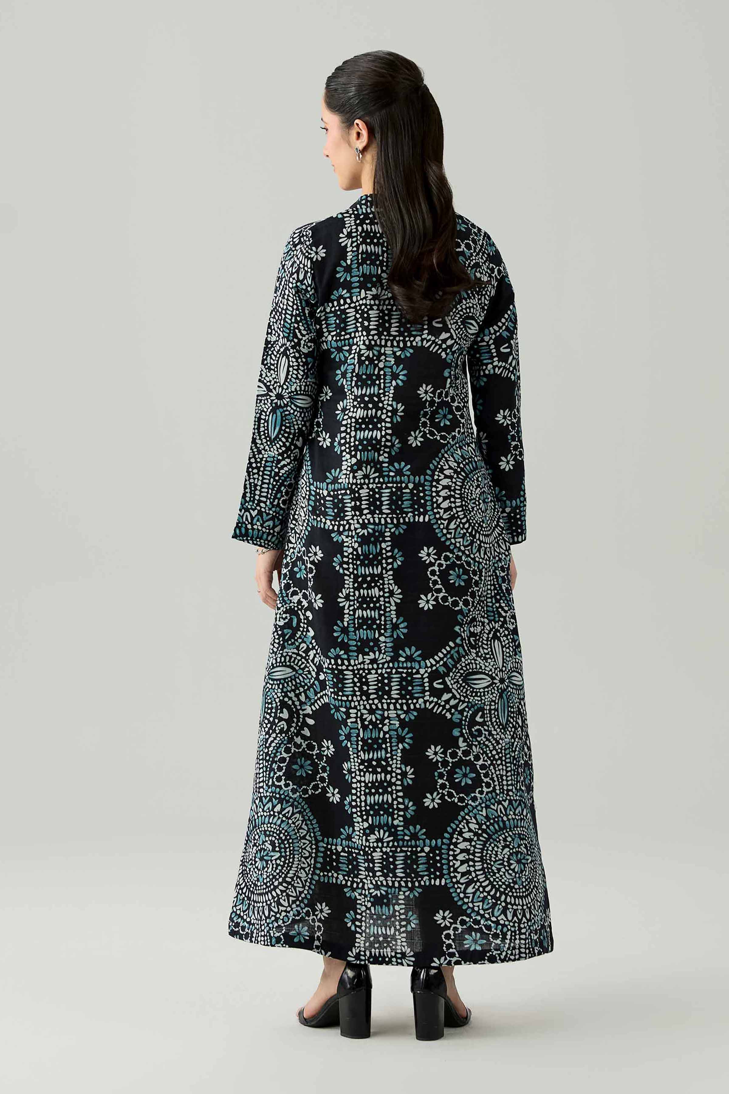 Printed Dress - FS26-08 Black Dobby 1PC Printed Nishat Australia