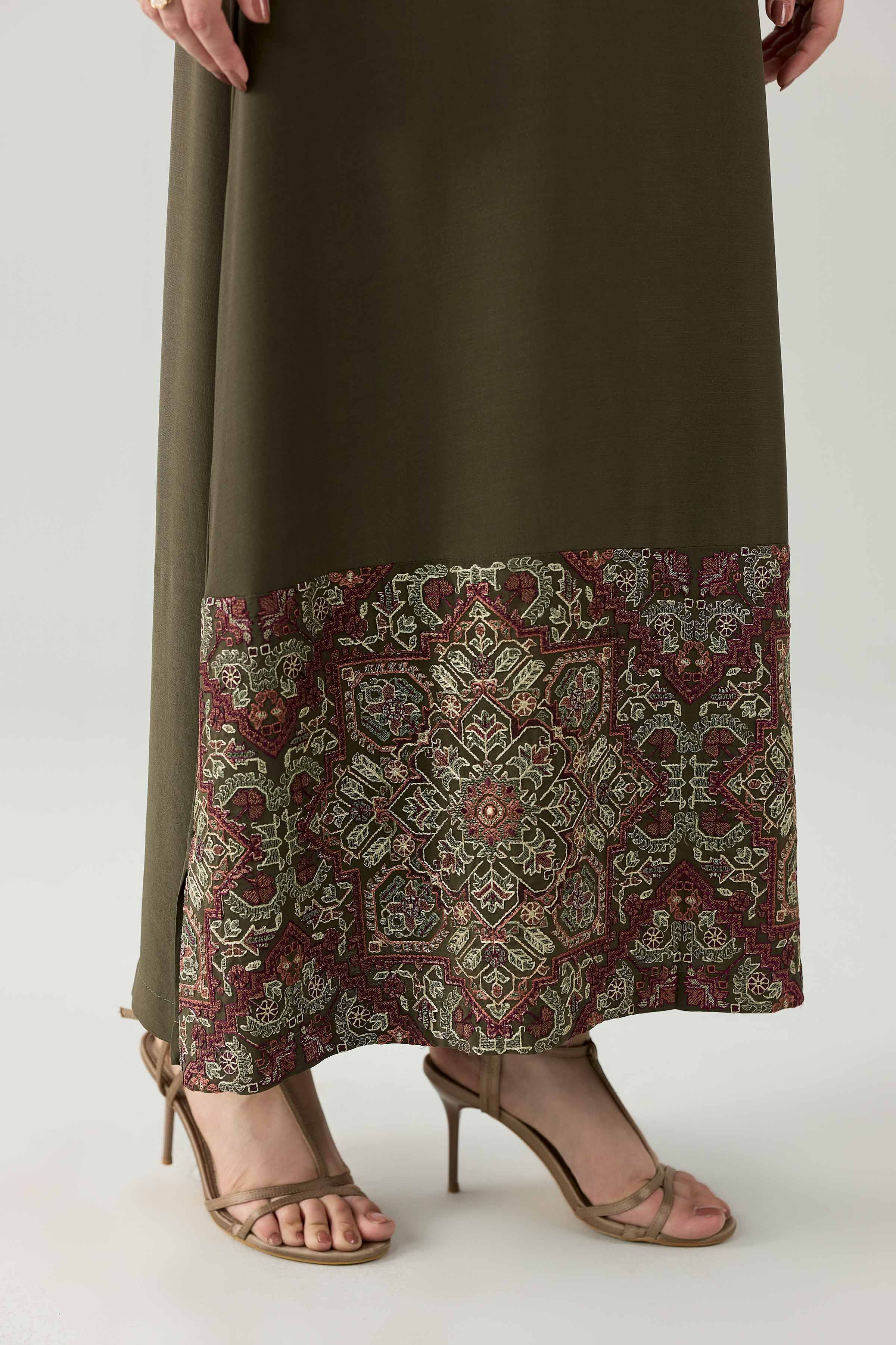 Embroidered Dress - FS26-09 Green Silk 1PC Embroidered Nishat Australia