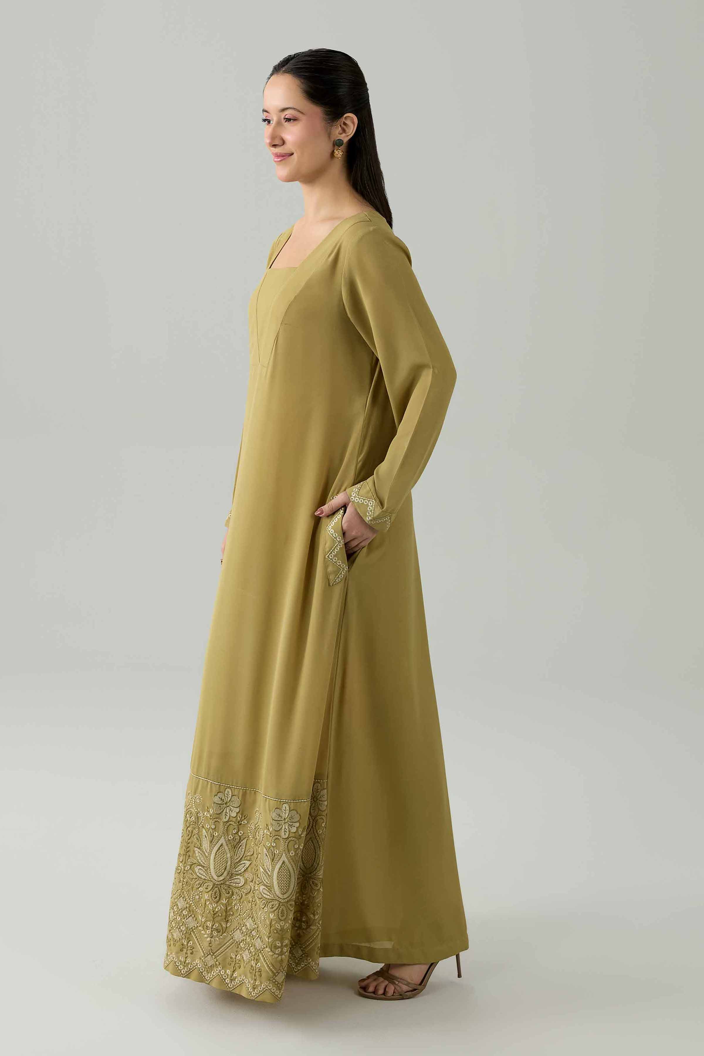 Embroidered Dress - FS26-11 Green Viscose 1PC Embroidered Nishat Australia
