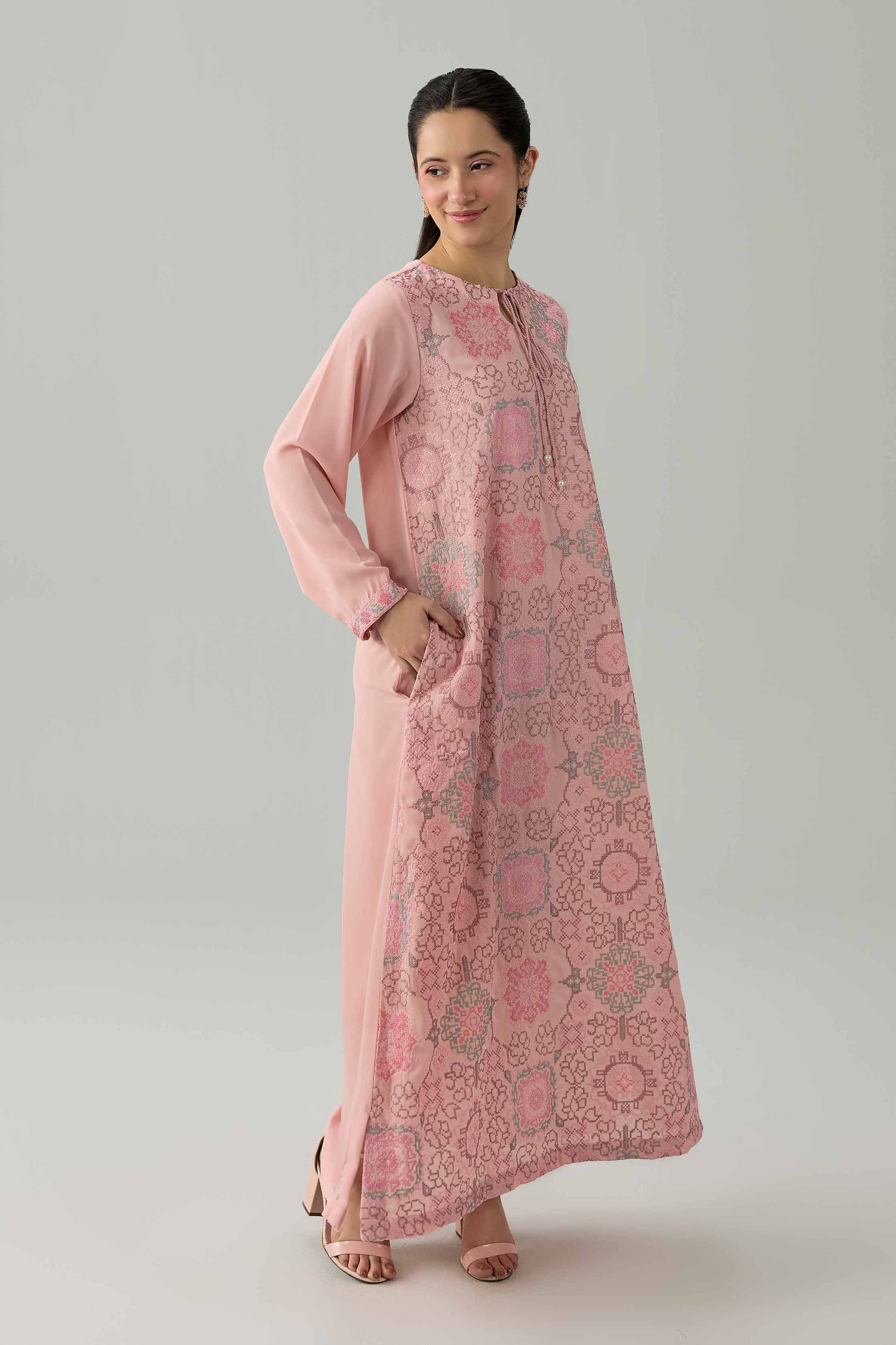 Embroidered Dress - FS26-12 Pink Viscose 1PC Embroidered Nishat Australia