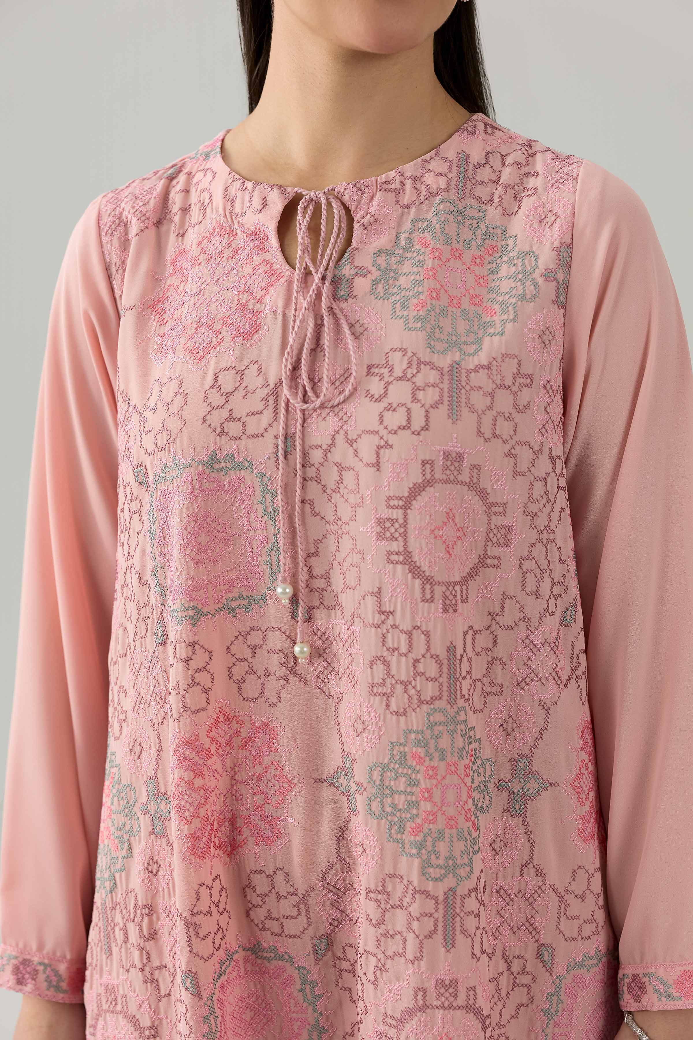 Embroidered Dress - FS26-12 Pink Viscose 1PC Embroidered Nishat Australia