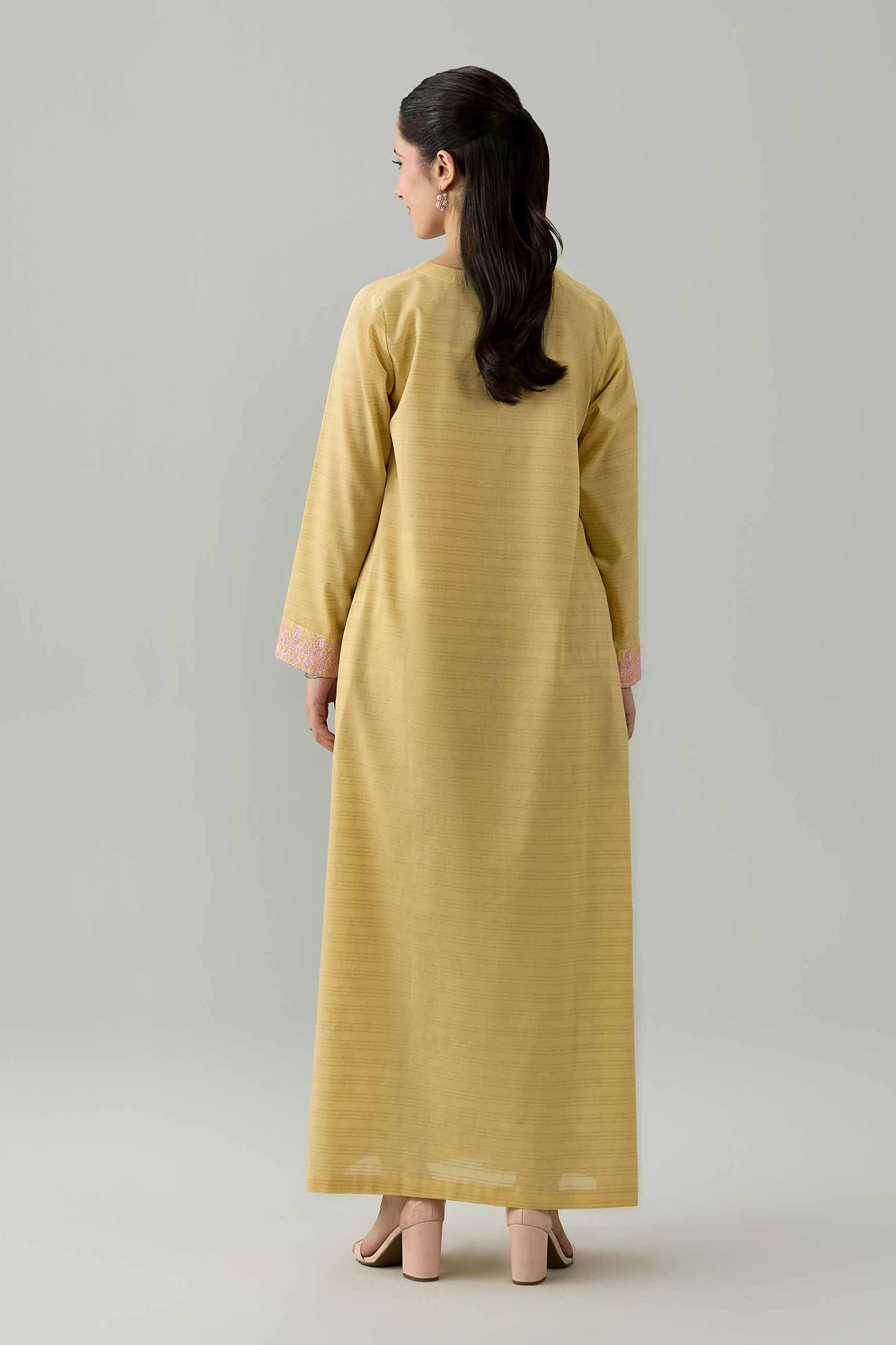 Embroidered Dress - FS26-20 Yellow Dobby 1PC Embroidered Nishat Australia