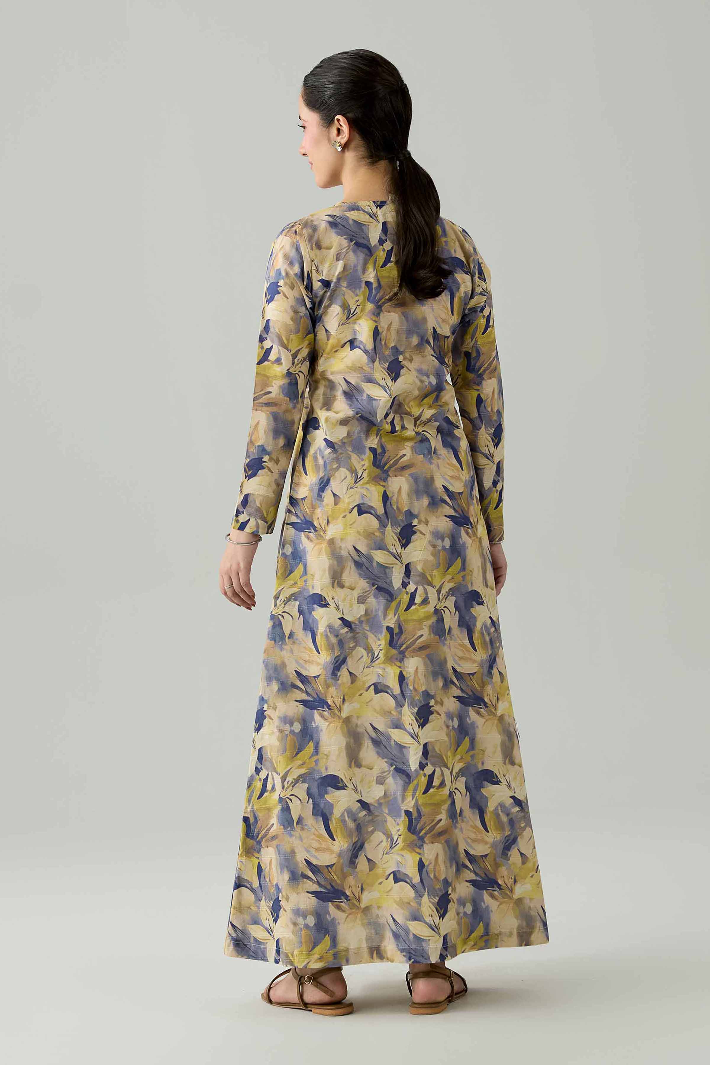 Printed Dress - FS26-23 Beige Lawn 1PC Printed Nishat Australia