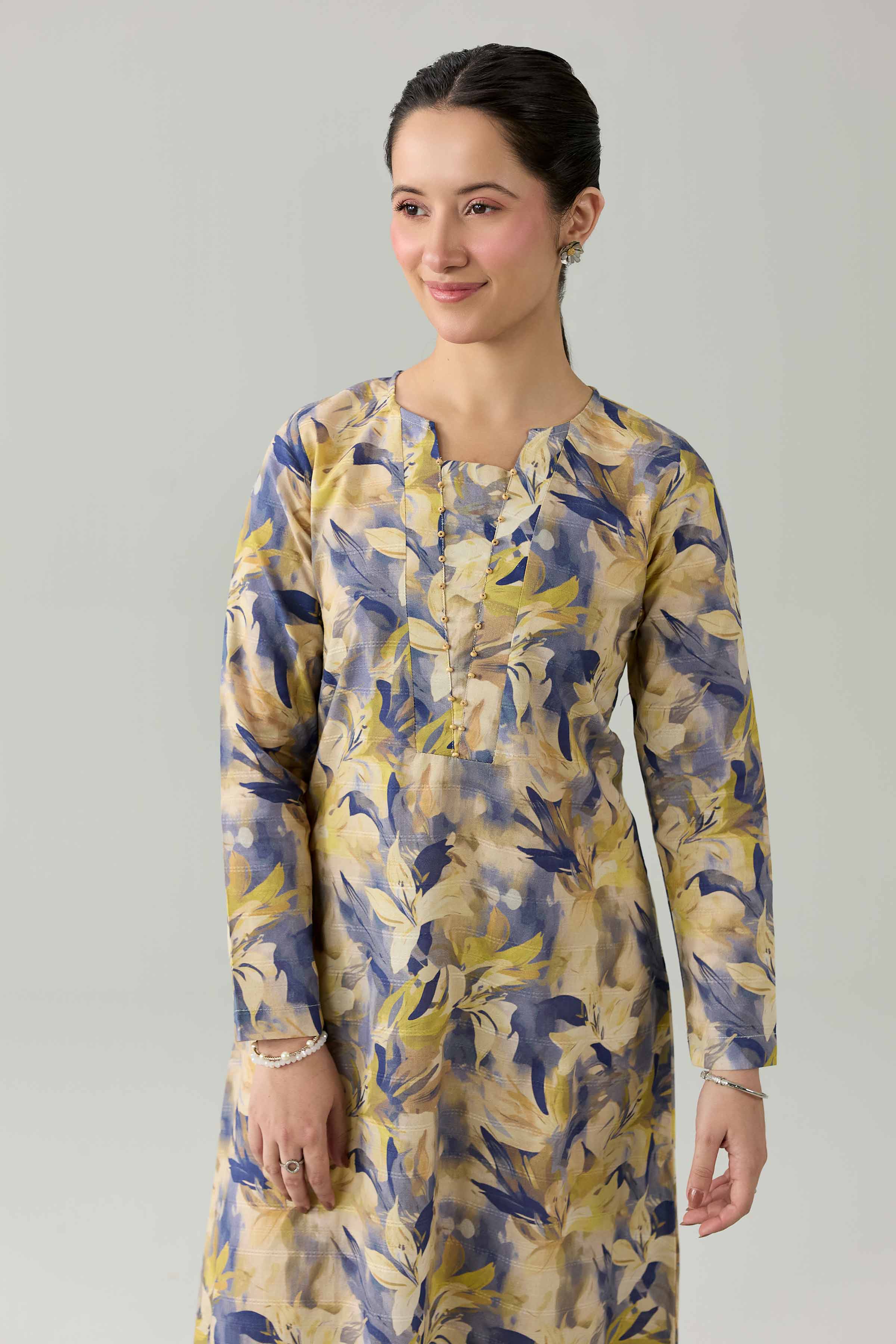 Printed Dress - FS26-23 Beige Lawn 1PC Printed Nishat Australia