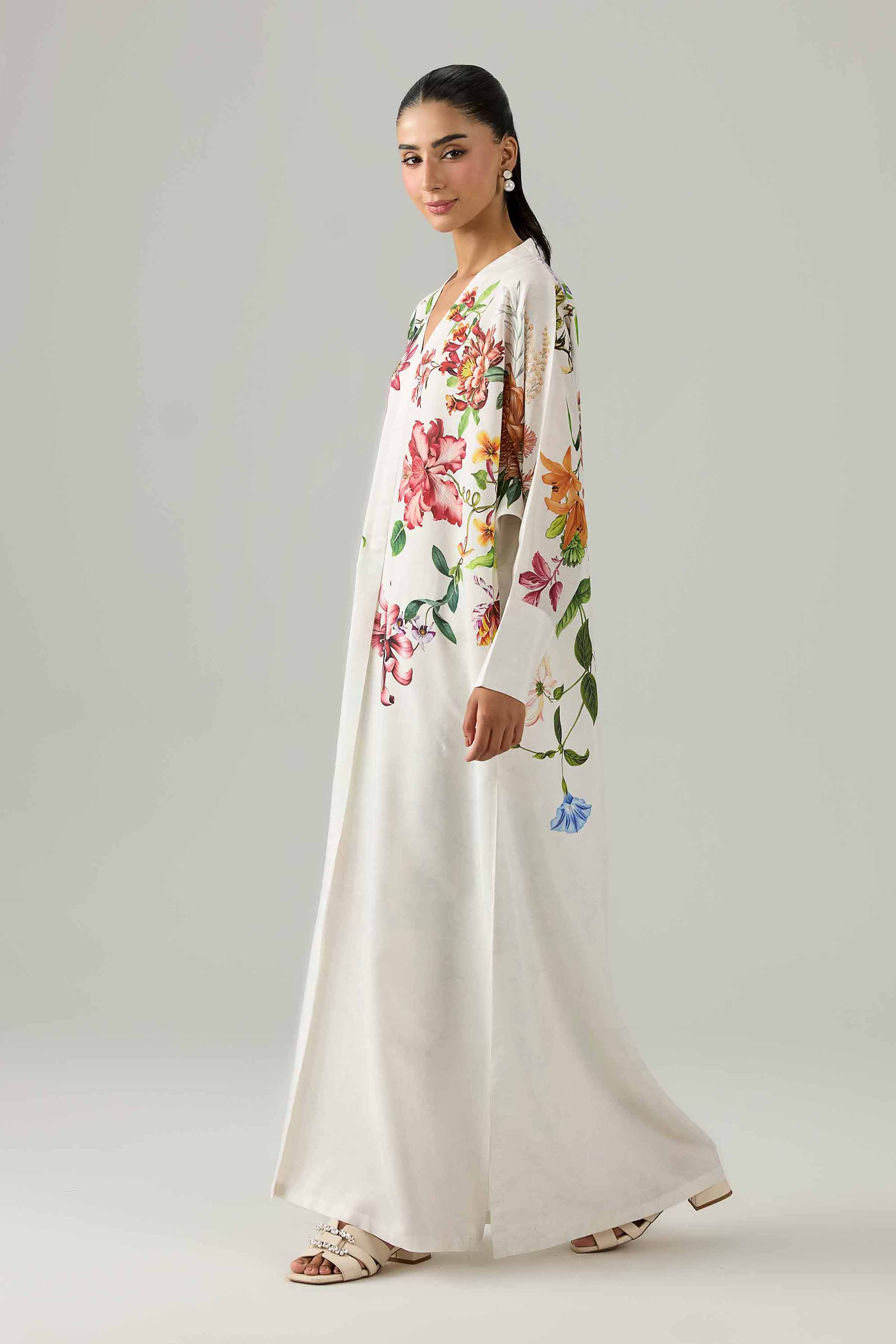 Printed Dress - FS26-25 White Silk 1PC Printed Nishat Australia