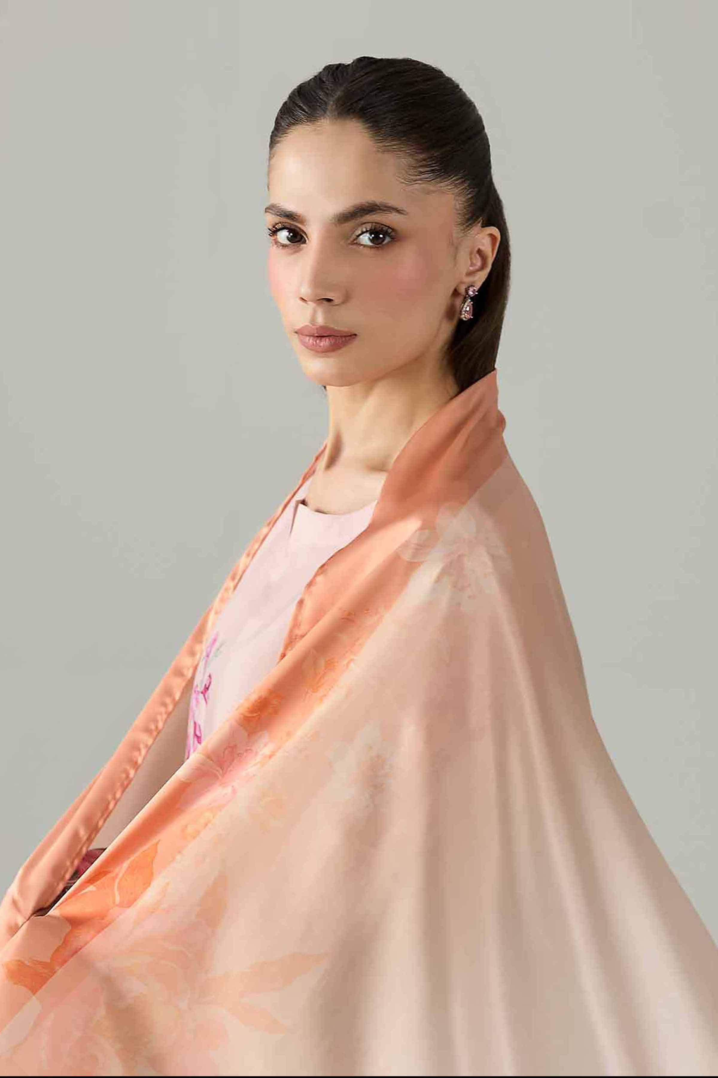 2 Piece - Printed Dress - FS26-26 Pink Silk 2PC Printed Nishat Australia