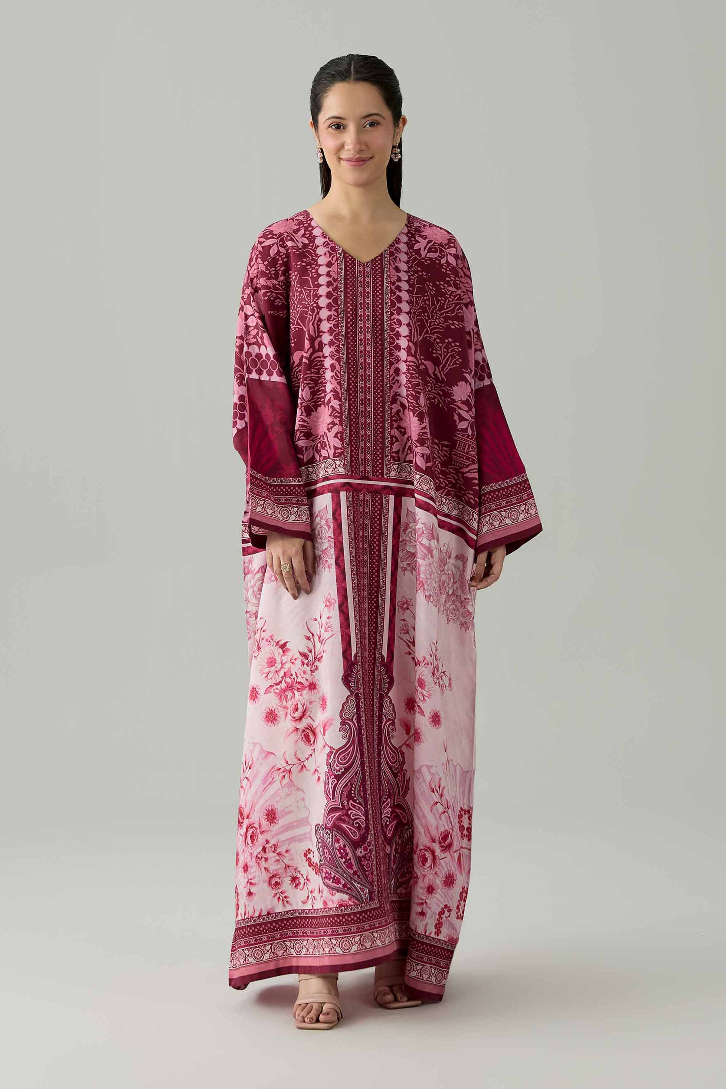 Printed Dress - FS26-27 Pink Silk 1PC Printed Nishat Australia