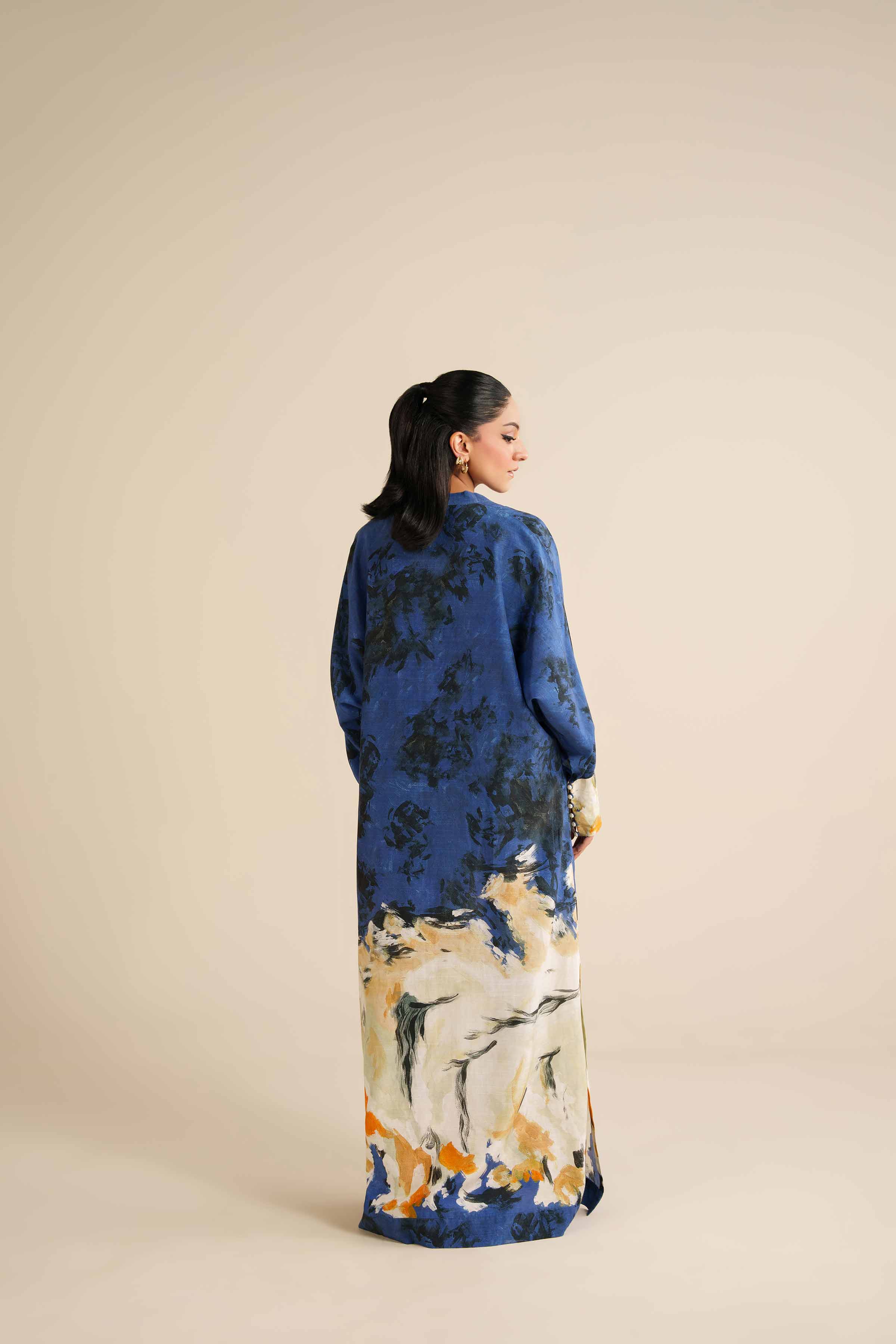 Printed Dress - FW25-41 READY TO WEAR Blue Silk 1PC Printed