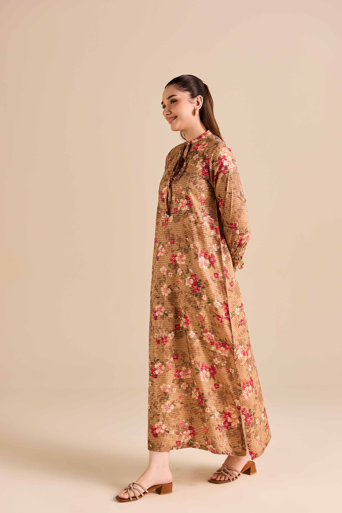 Printed Shirt - FW25-49 Brown Mix Fabric 1PC Printed Nishat Australia