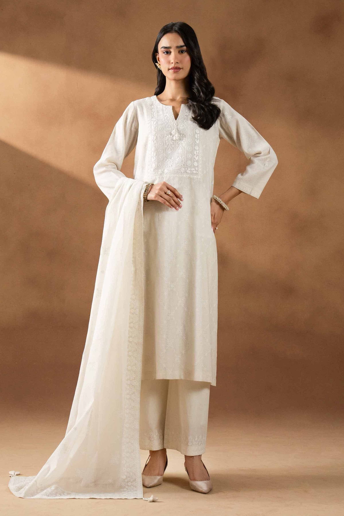 RAWAYAT - KBS26-01 Off White Lawn 3 Pieces Embroidered Nishat Australia