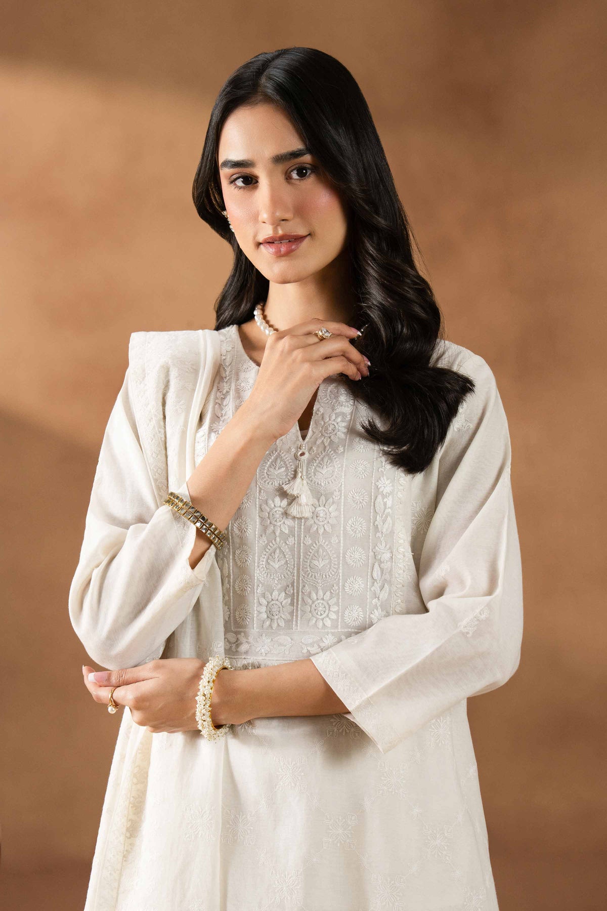 RAWAYAT - KBS26-01 Off White Lawn 3 Pieces Embroidered Nishat Australia