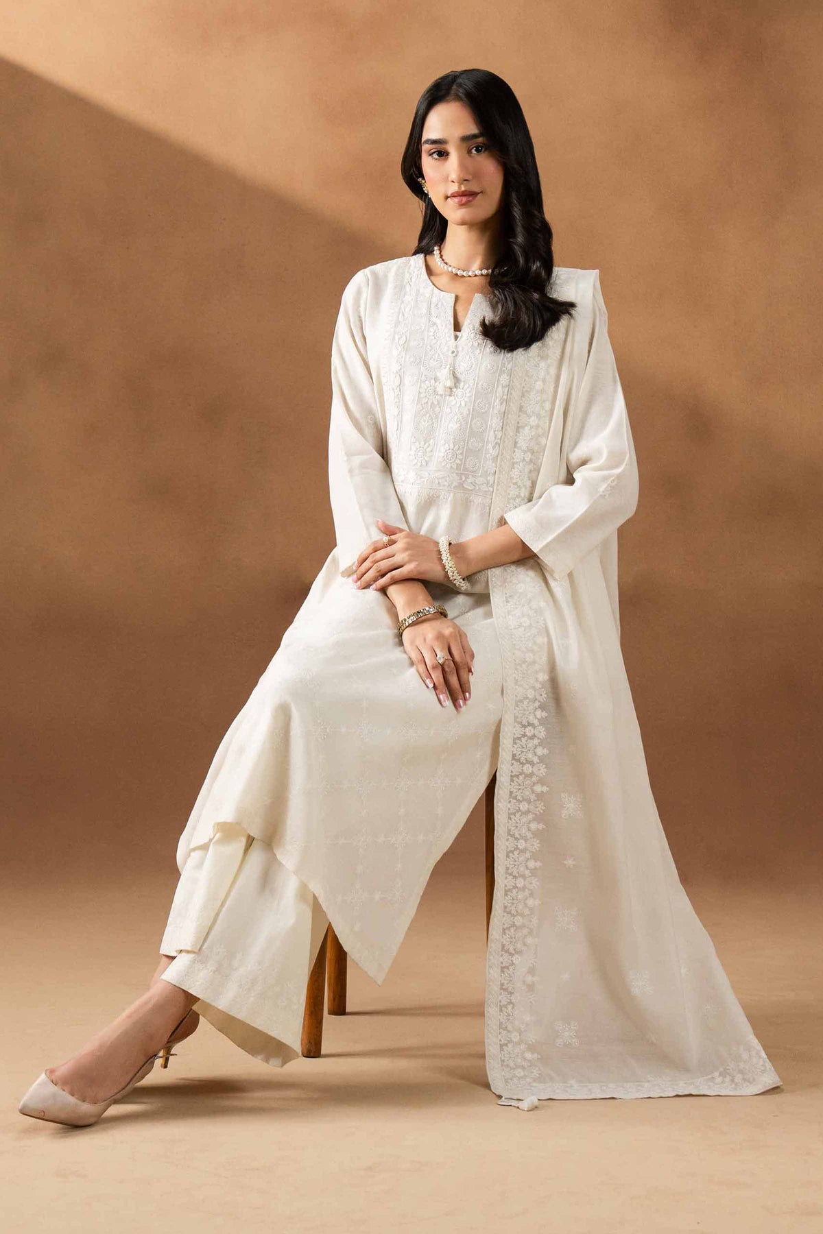 RAWAYAT - KBS26-01 Off White Lawn 3 Pieces Embroidered Nishat Australia