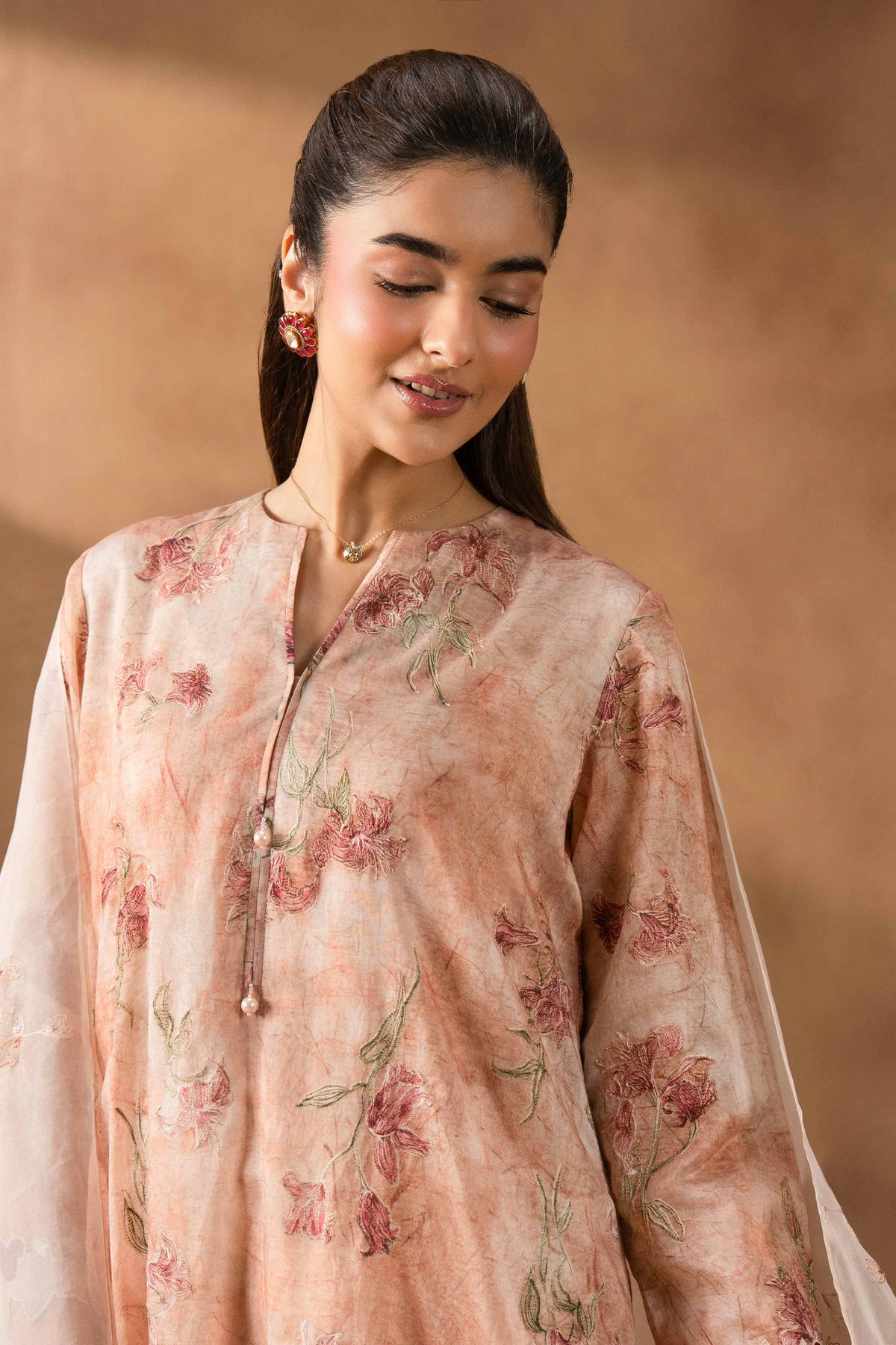 RAWAYAT - KBS26-05 Beige Silk 3 Pieces Embroidered Nishat Australia