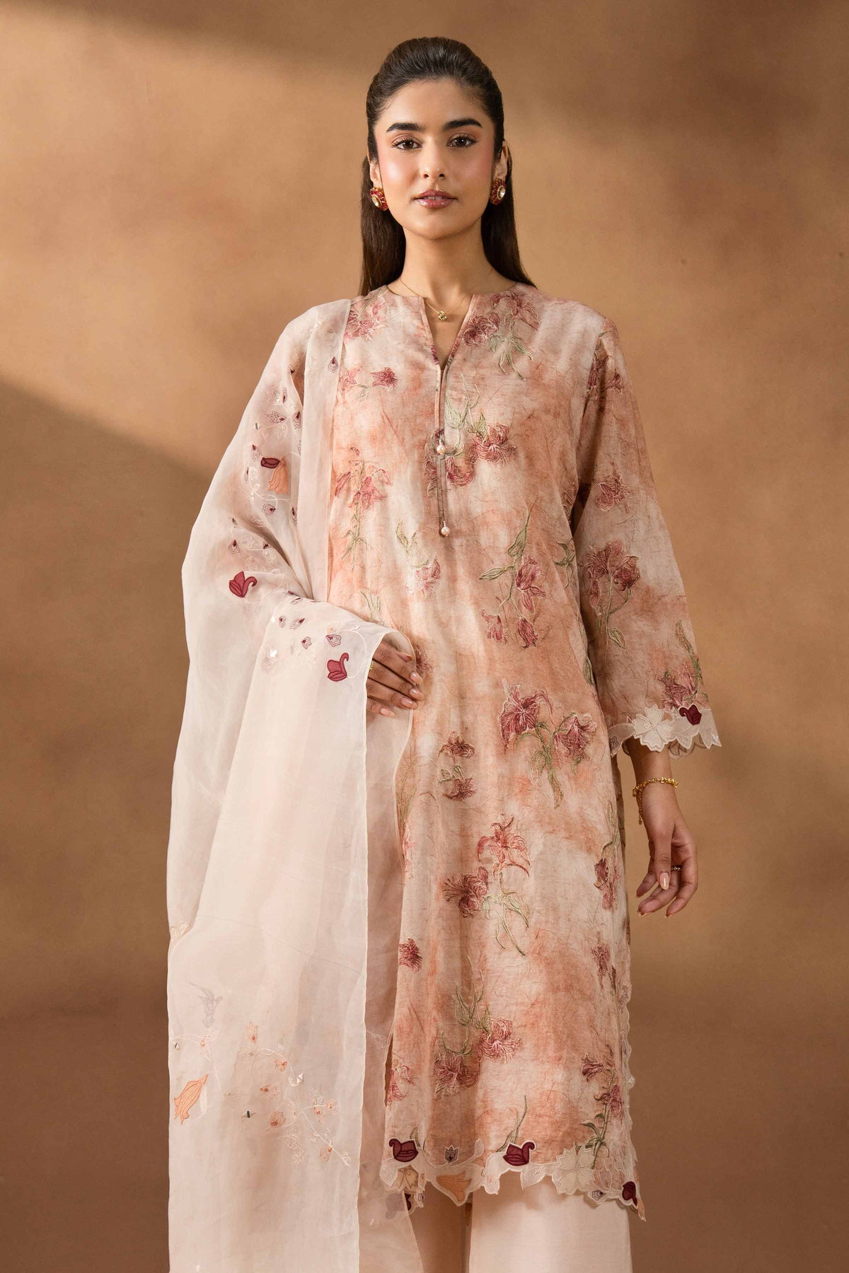 RAWAYAT - KBS26-05 Beige Silk 3 Pieces Embroidered Nishat Australia