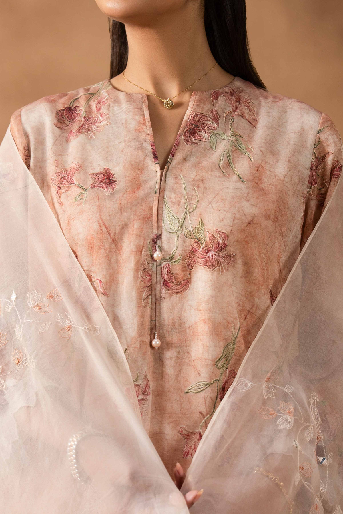 RAWAYAT - KBS26-05 Beige Silk 3 Pieces Embroidered Nishat Australia