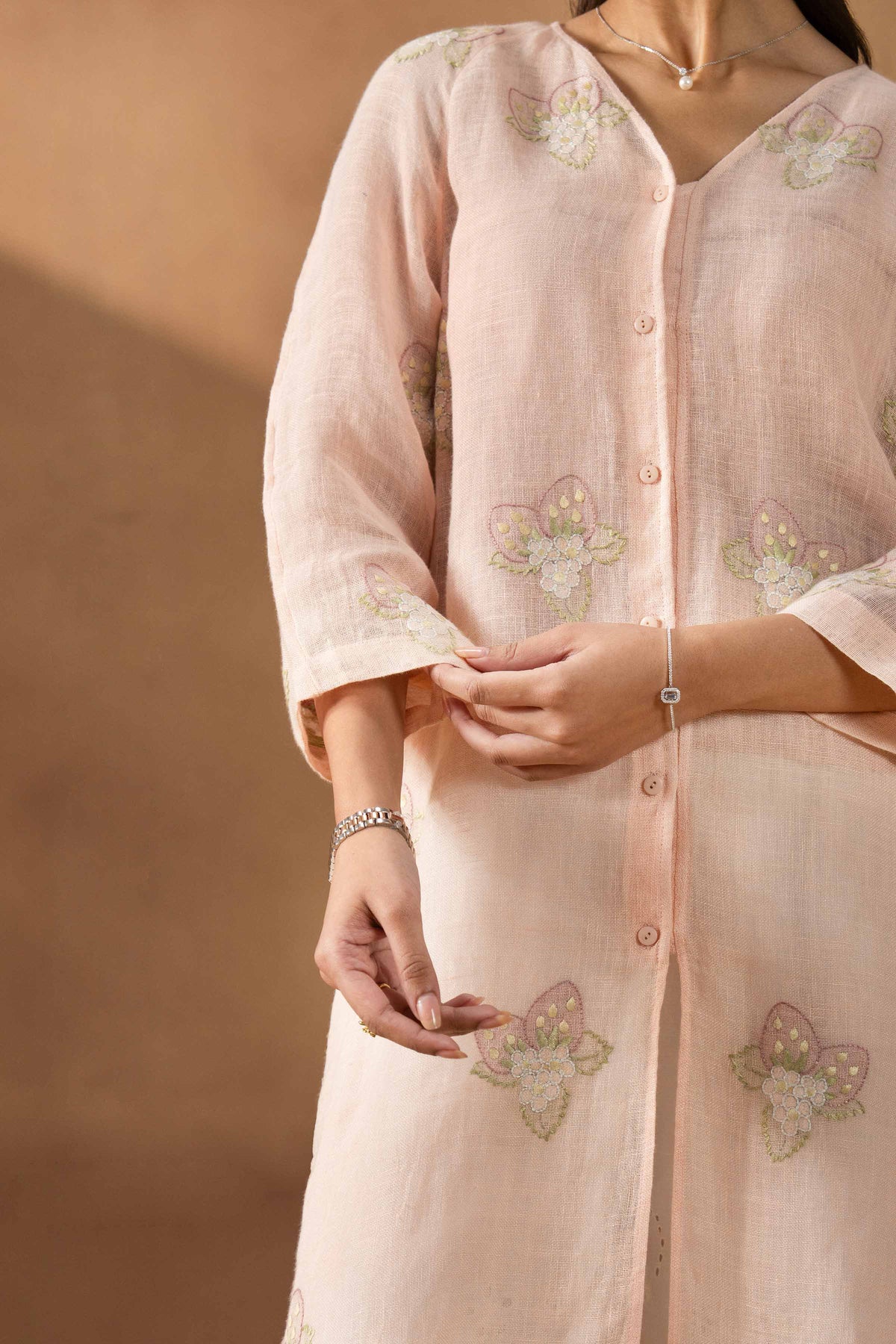 DEEVA - KBS26-121 Pink Linen 1 Piece Embroidered Nishat Australia