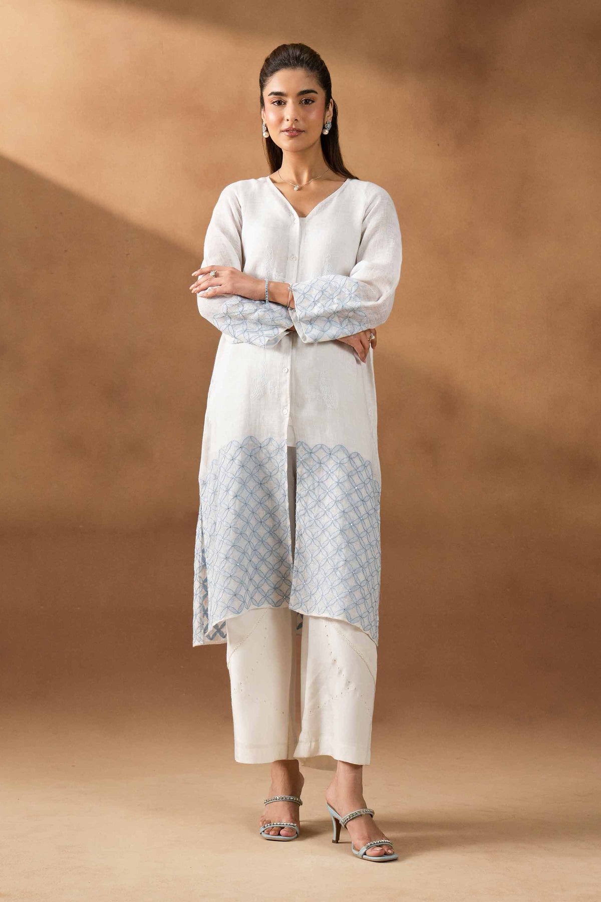 DEEVA - KBS26-122 White Linen 1 Piece Embroidered Nishat Australia