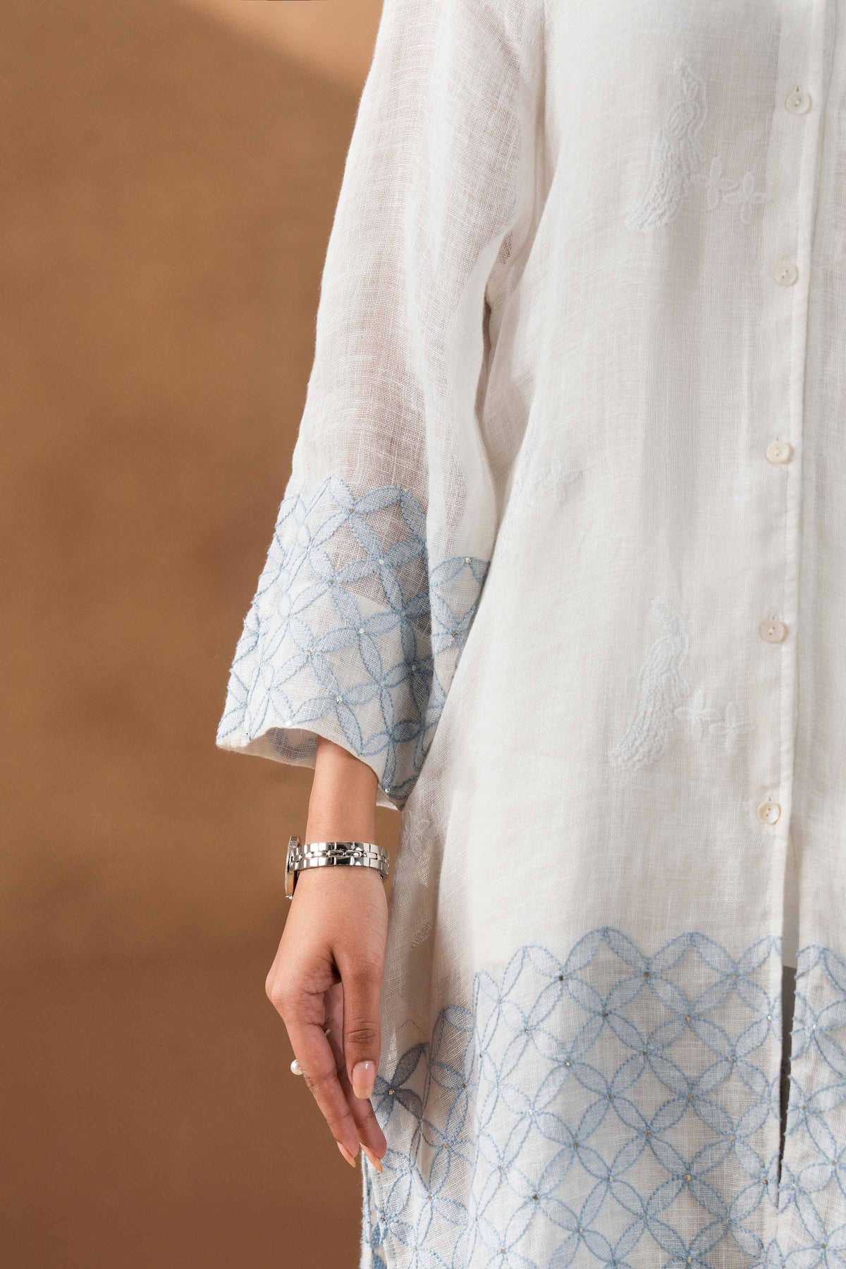 DEEVA - KBS26-122 White Linen 1 Piece Embroidered Nishat Australia