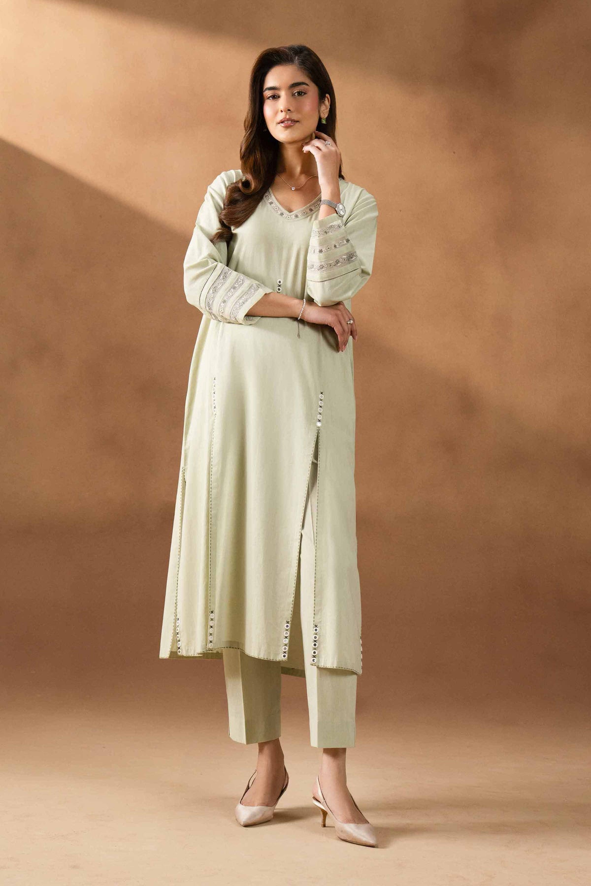RAWAYAT - KBS26-15 Green Yarn Dyed 2 Pieces Embroidered Nishat Australia