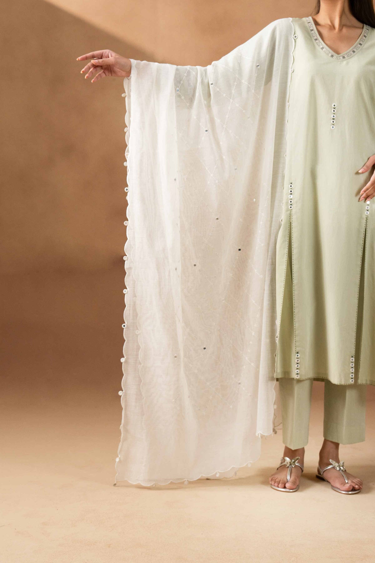 ZAR - KBS26-22 Off White Net 1 Piece Embroidered Nishat Australia