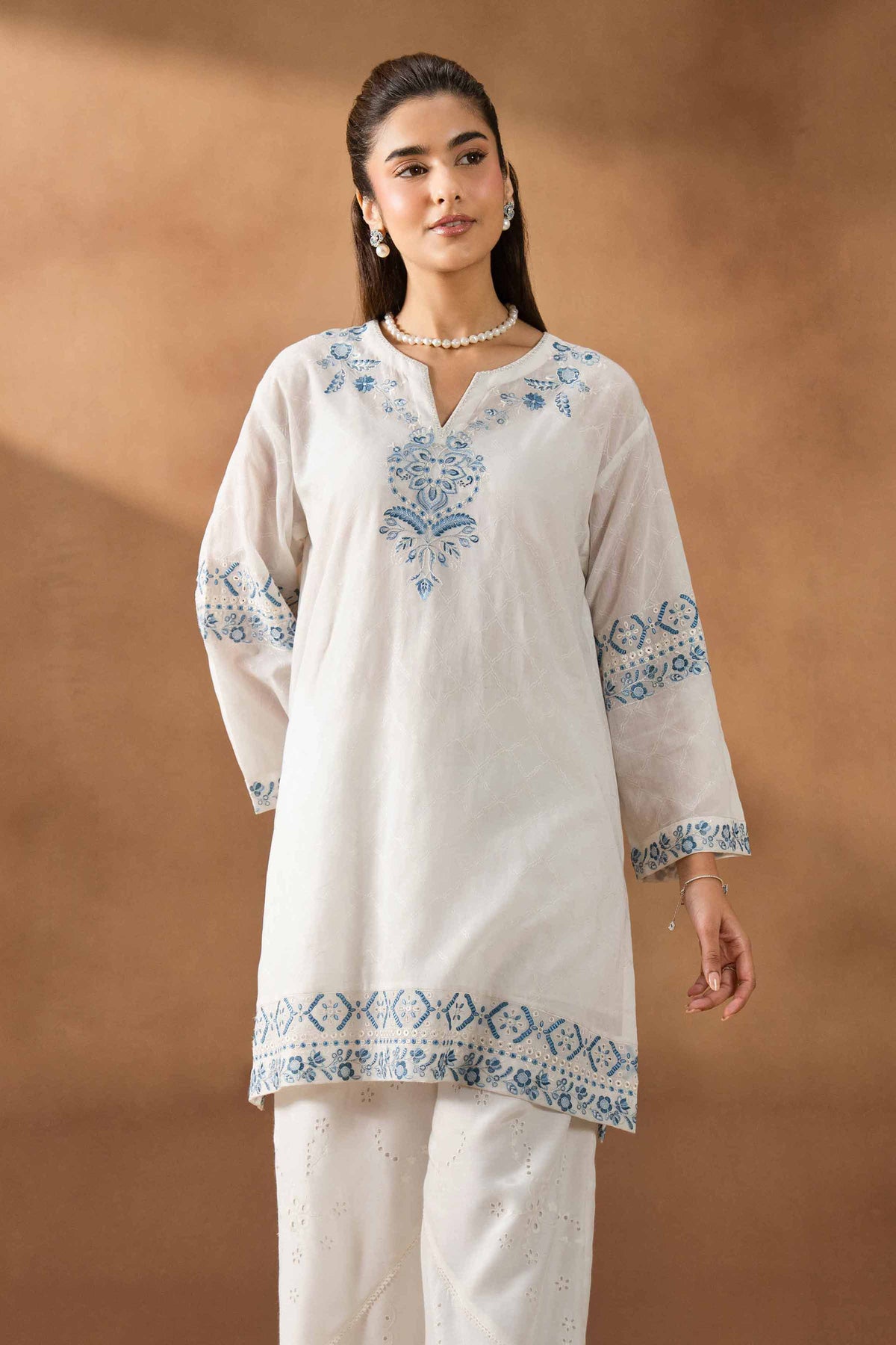 DEEVA - KBS26-37 Off White Cotton 1 Piece Embroidered Nishat Australia