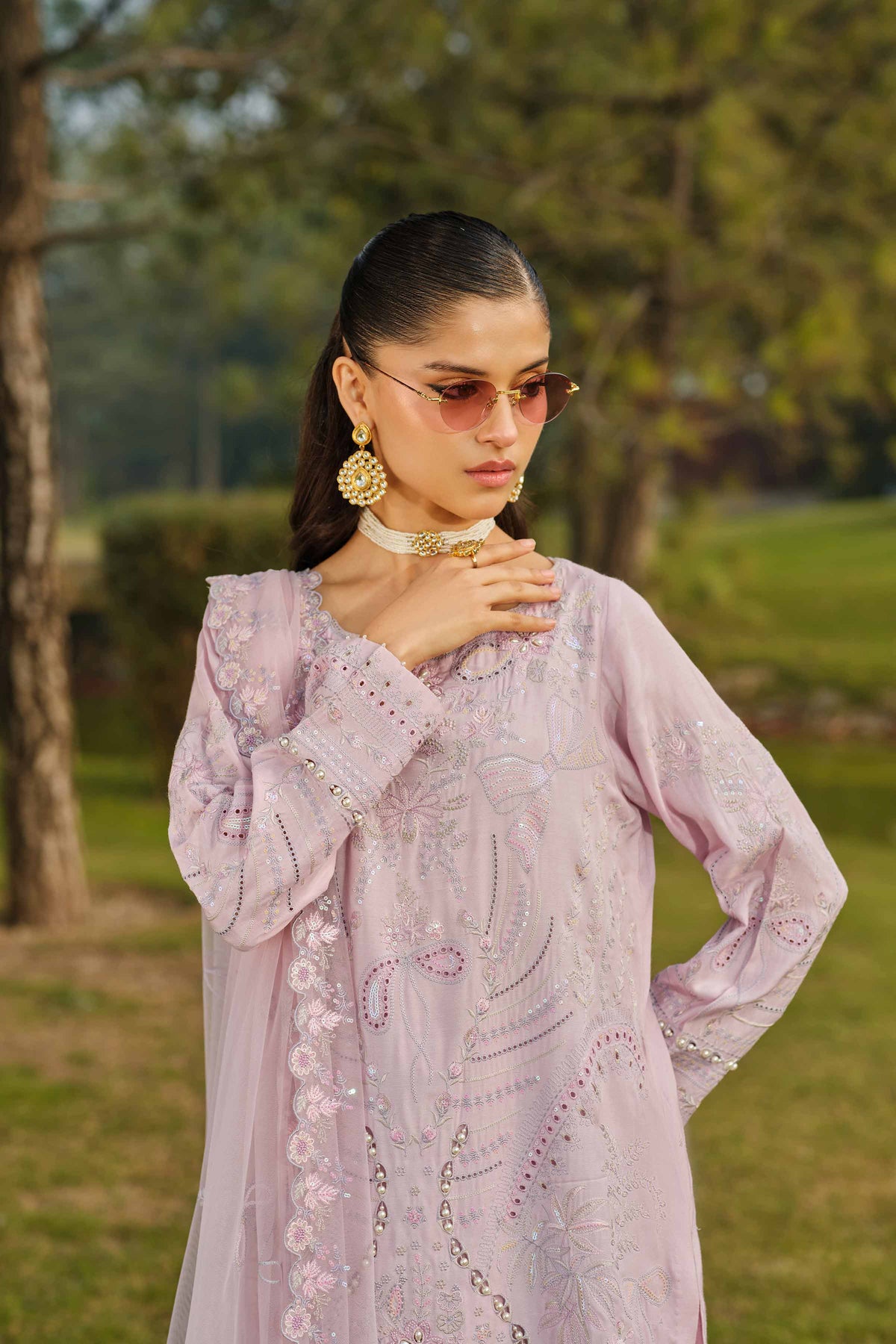 RAWAYAT - KBS26-43 Purple Silk 3 Pieces Embroidered Nishat Australia