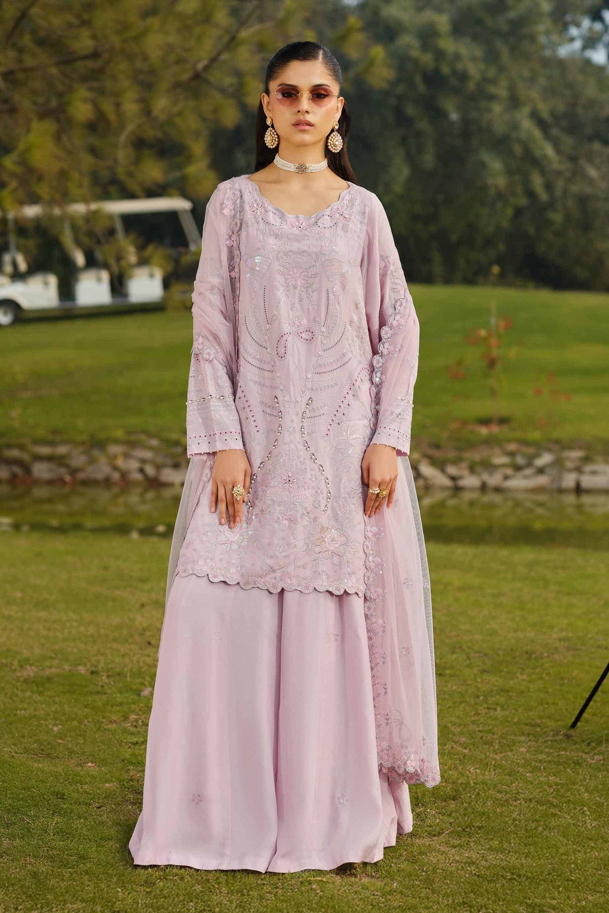 RAWAYAT - KBS26-43 Purple Silk 3 Pieces Embroidered Nishat Australia