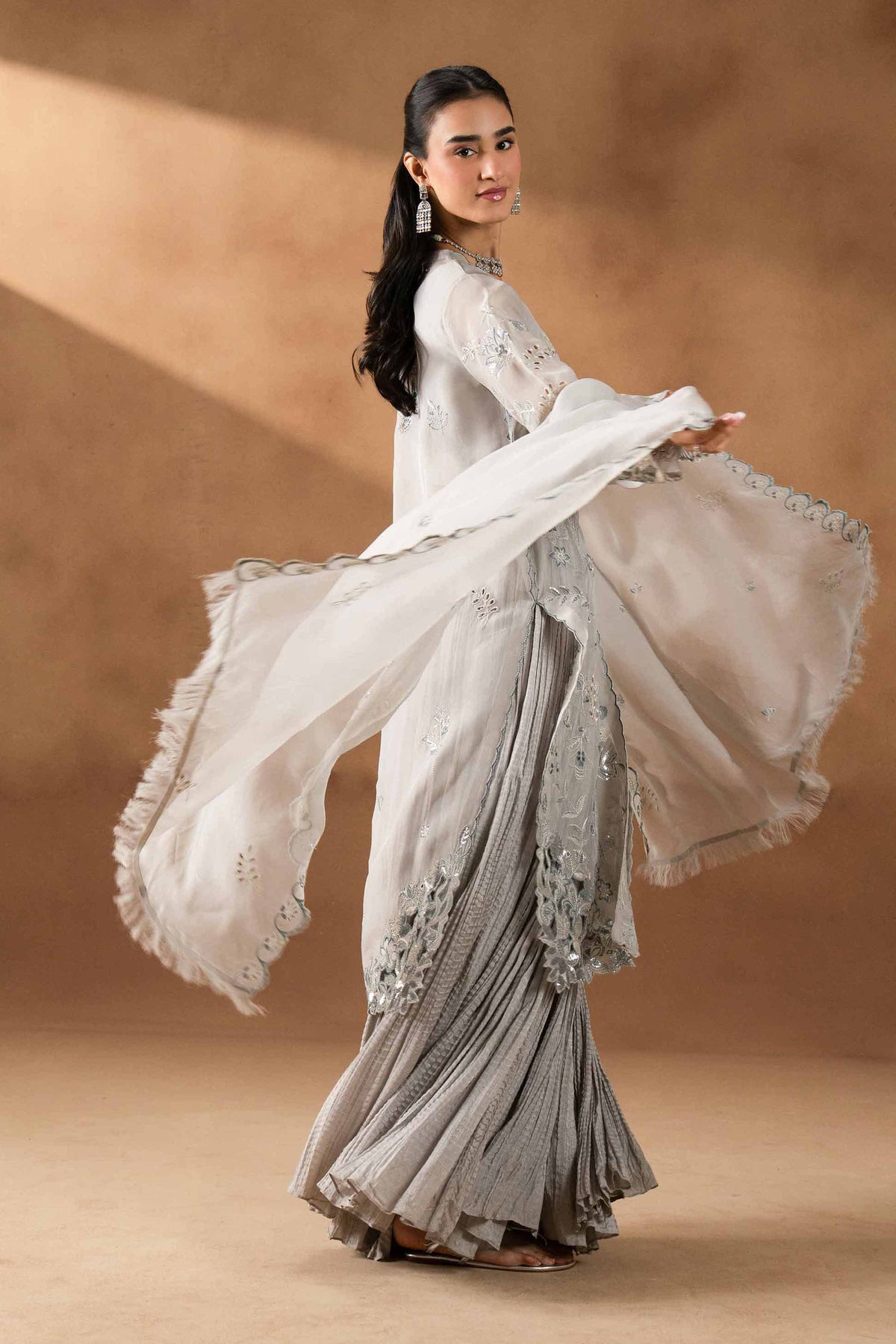 RAWAYAT - KBS26-47 Grey Silk 3 Pieces Embroidered Nishat Australia