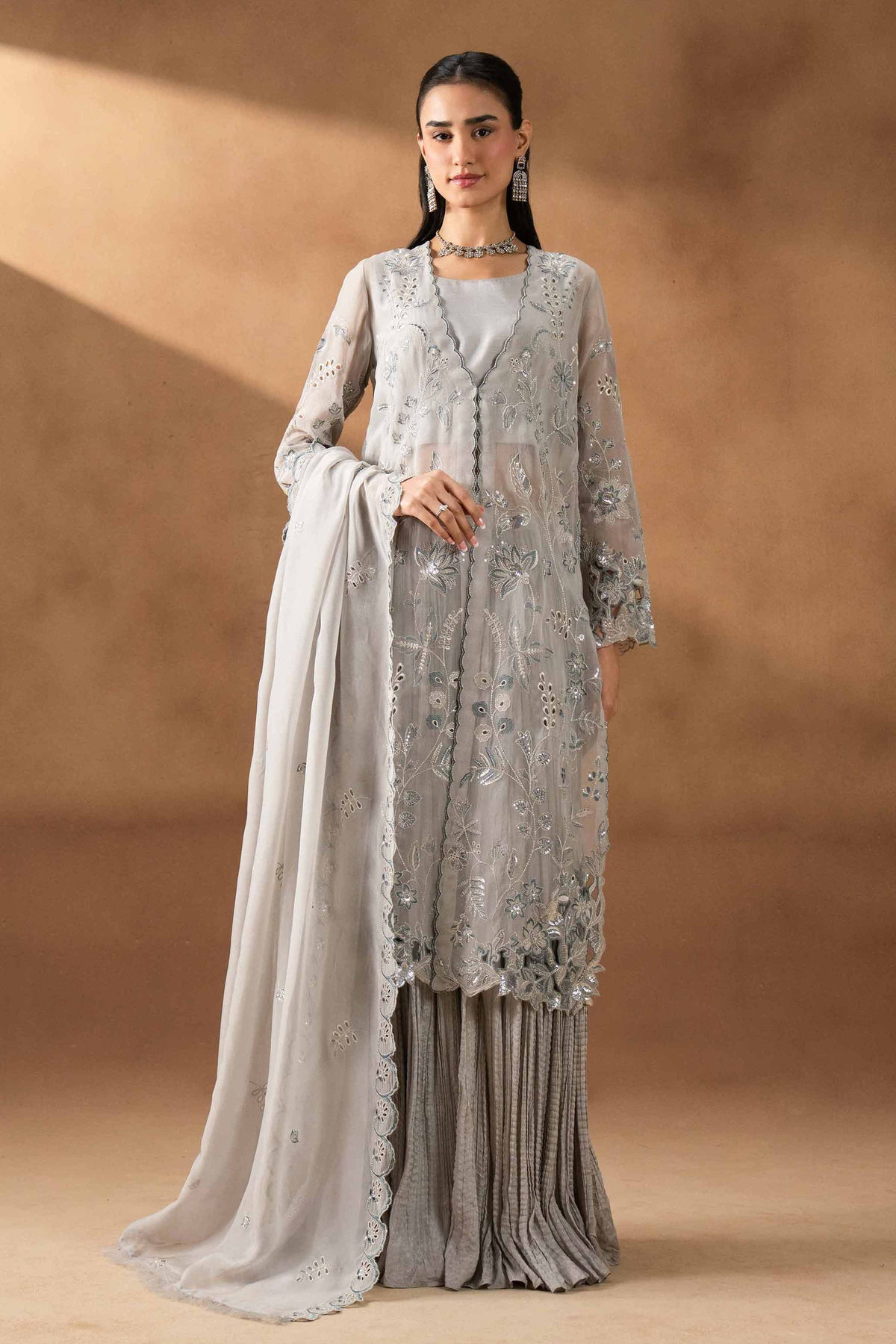 RAWAYAT - KBS26-47 Grey Silk 3 Pieces Embroidered Nishat Australia