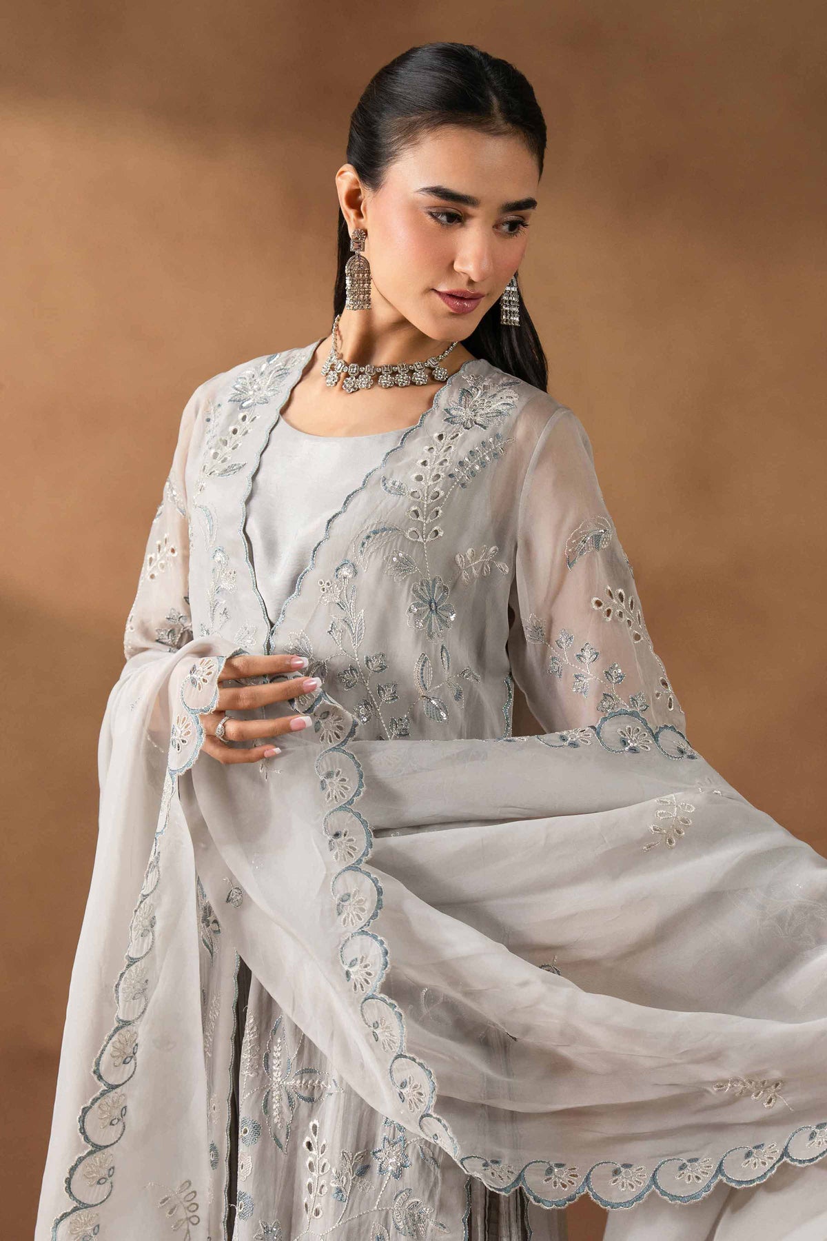 RAWAYAT - KBS26-47 Grey Silk 3 Pieces Embroidered Nishat Australia