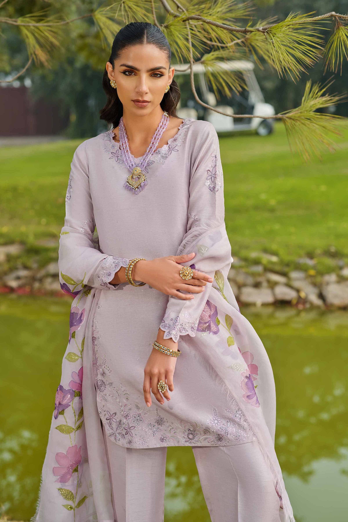 RAWAYAT - KBS26-97 Purple Silk 3 Pieces Embroidered Nishat Australia