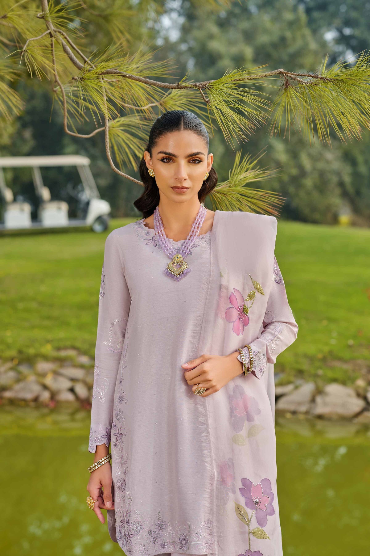 RAWAYAT - KBS26-97 Purple Silk 3 Pieces Embroidered Nishat Australia