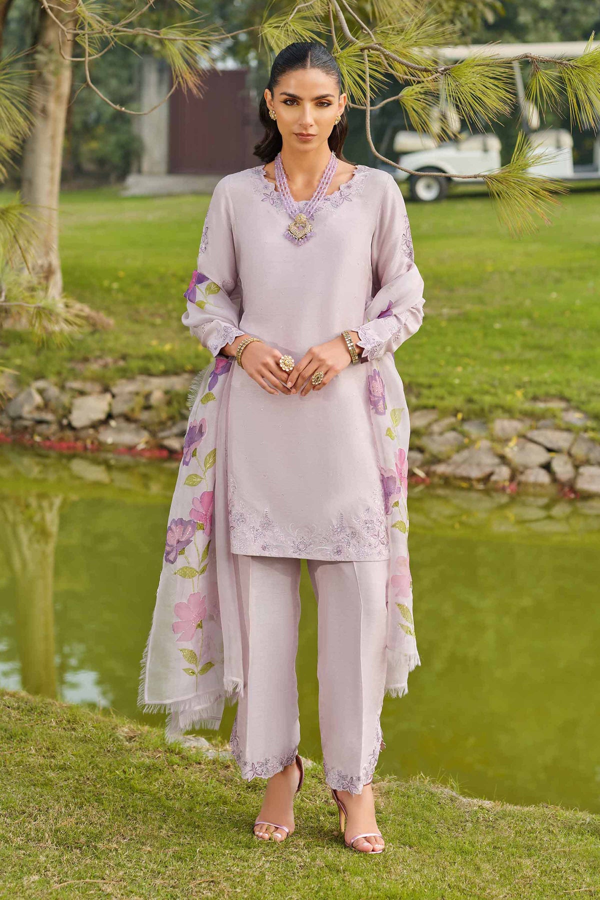 RAWAYAT - KBS26-97 Purple Silk 3 Pieces Embroidered Nishat Australia
