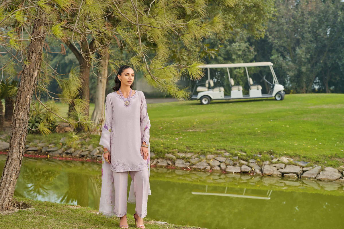 RAWAYAT - KBS26-97 Purple Silk 3 Pieces Embroidered Nishat Australia