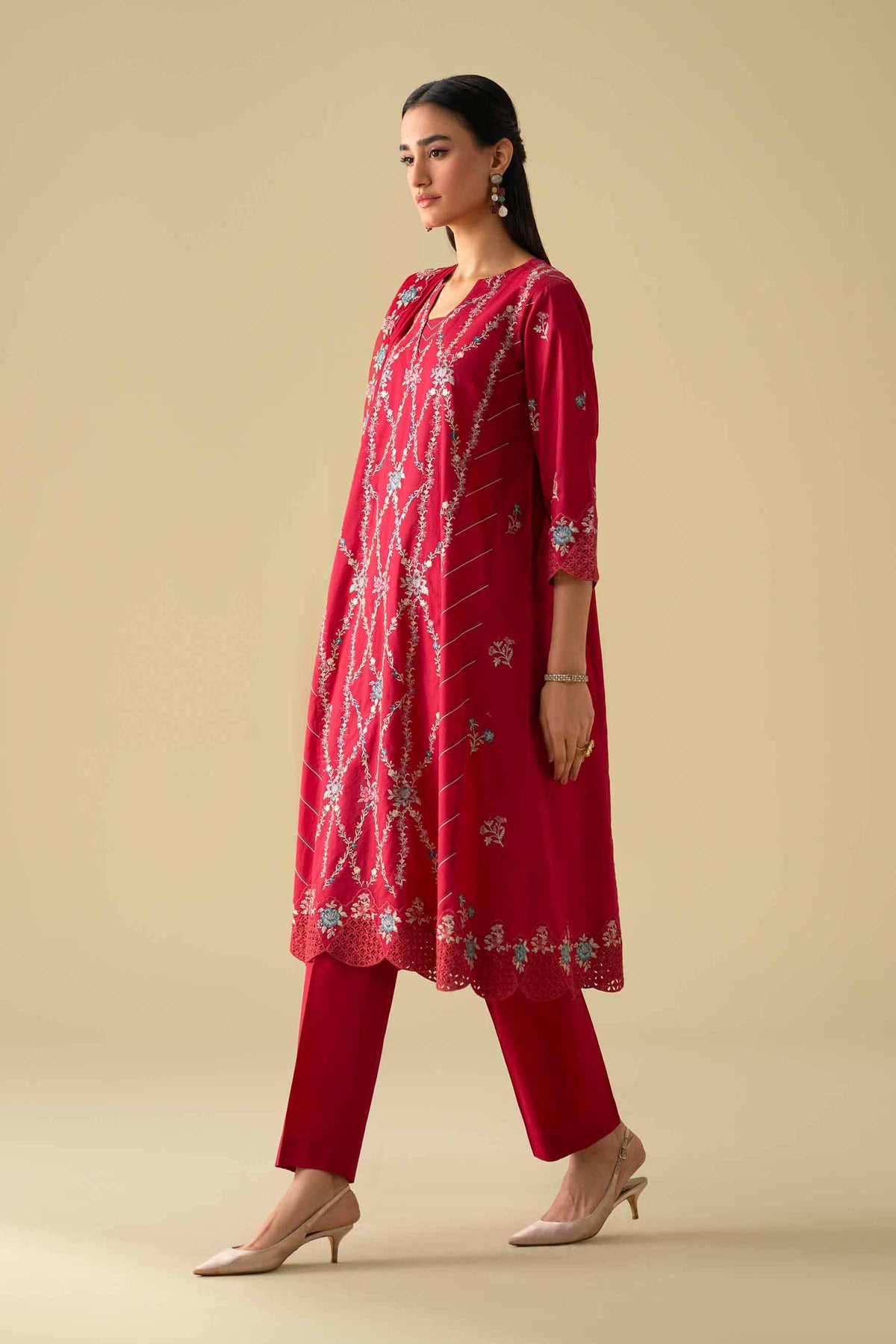 3 Piece - Embroidered Suit - KFE26-100Pink Cambric 3PC Embroidered Nishat Australia